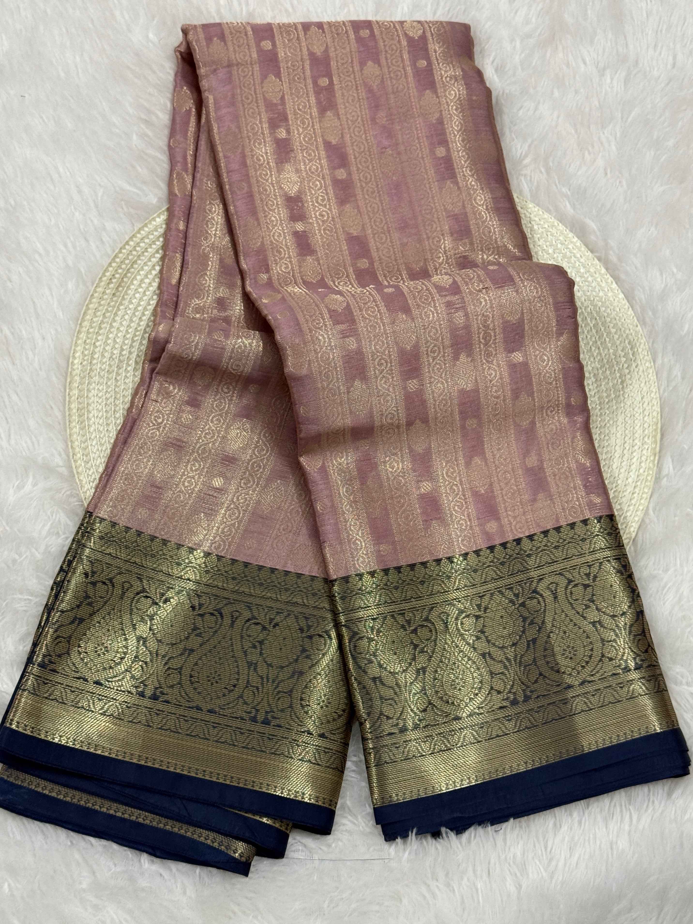 Premium Kanjeevaram Soft Tissue Silk Banarasi Saree with Rich Pallu