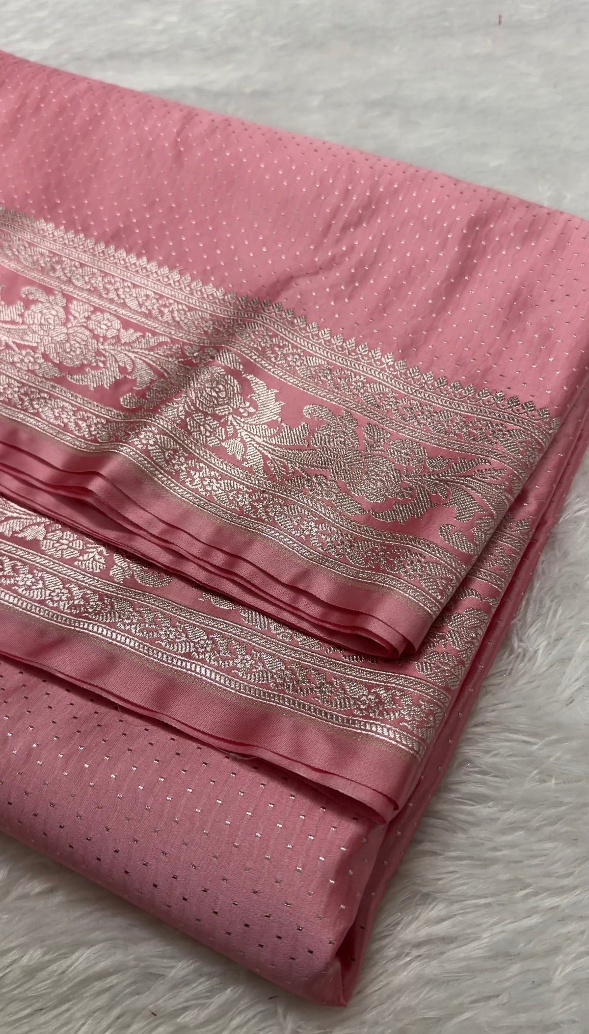 Pastel Pink Premium Mashru Katan Silk Banarasi Saree