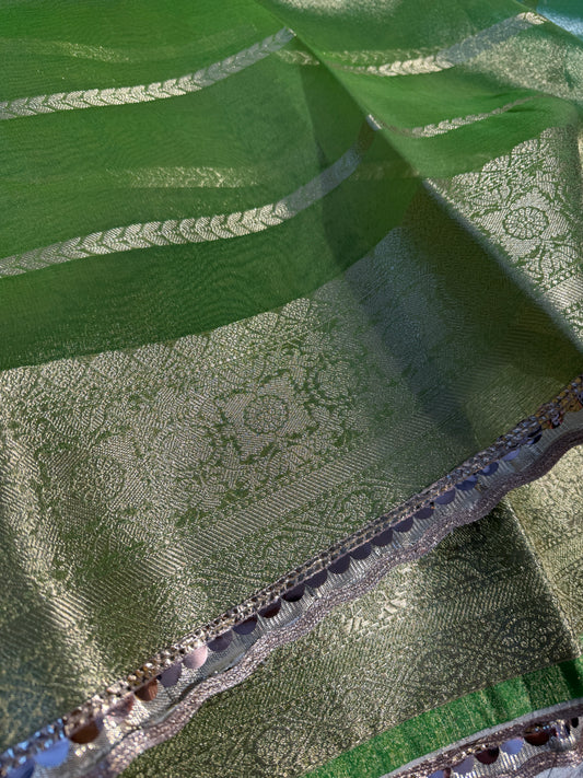 Premium Banarasi Soft Silk Saree with Lace Work
