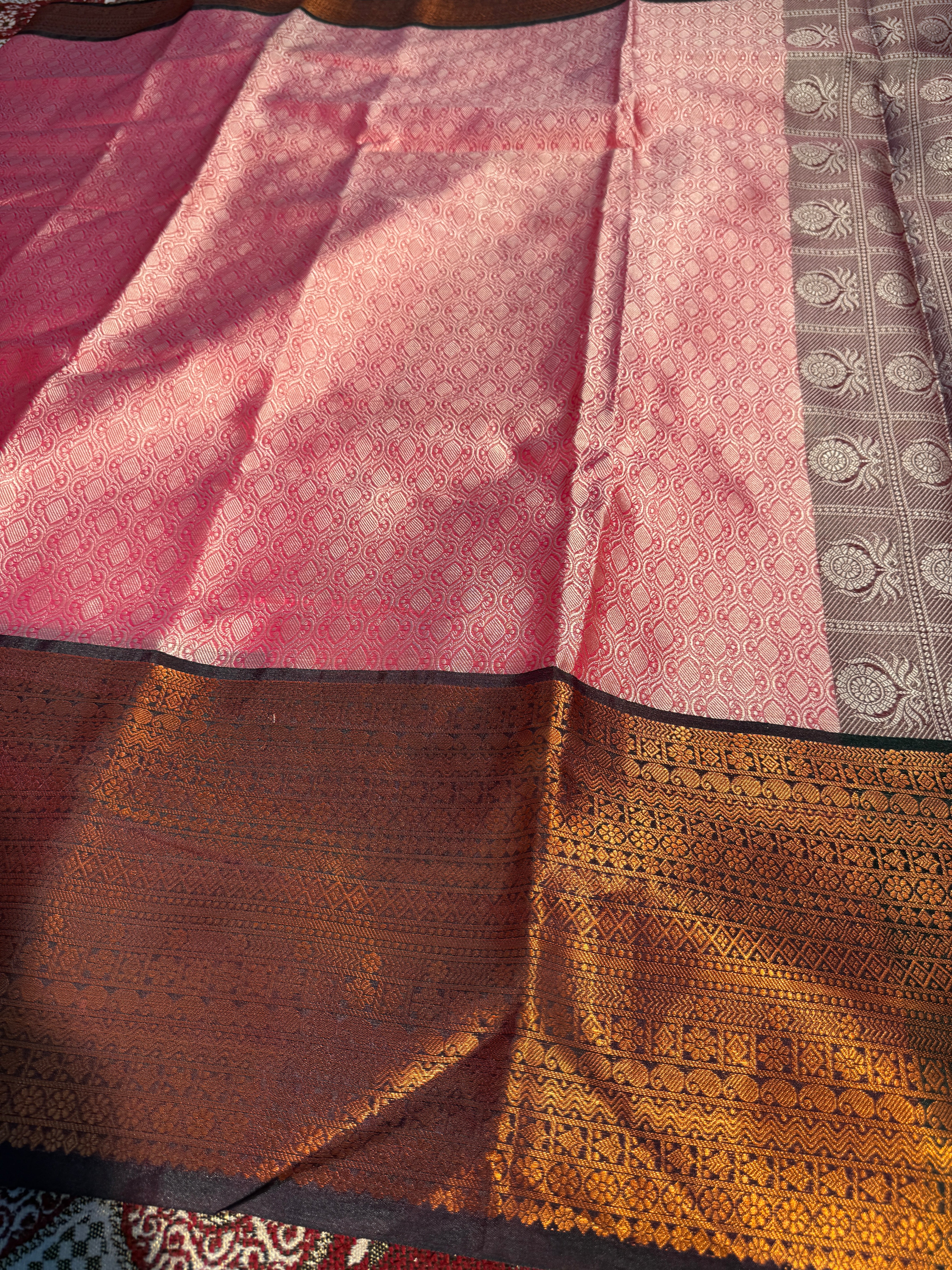 Premium Resham Embossed Kora Muslin Banarasi Saree