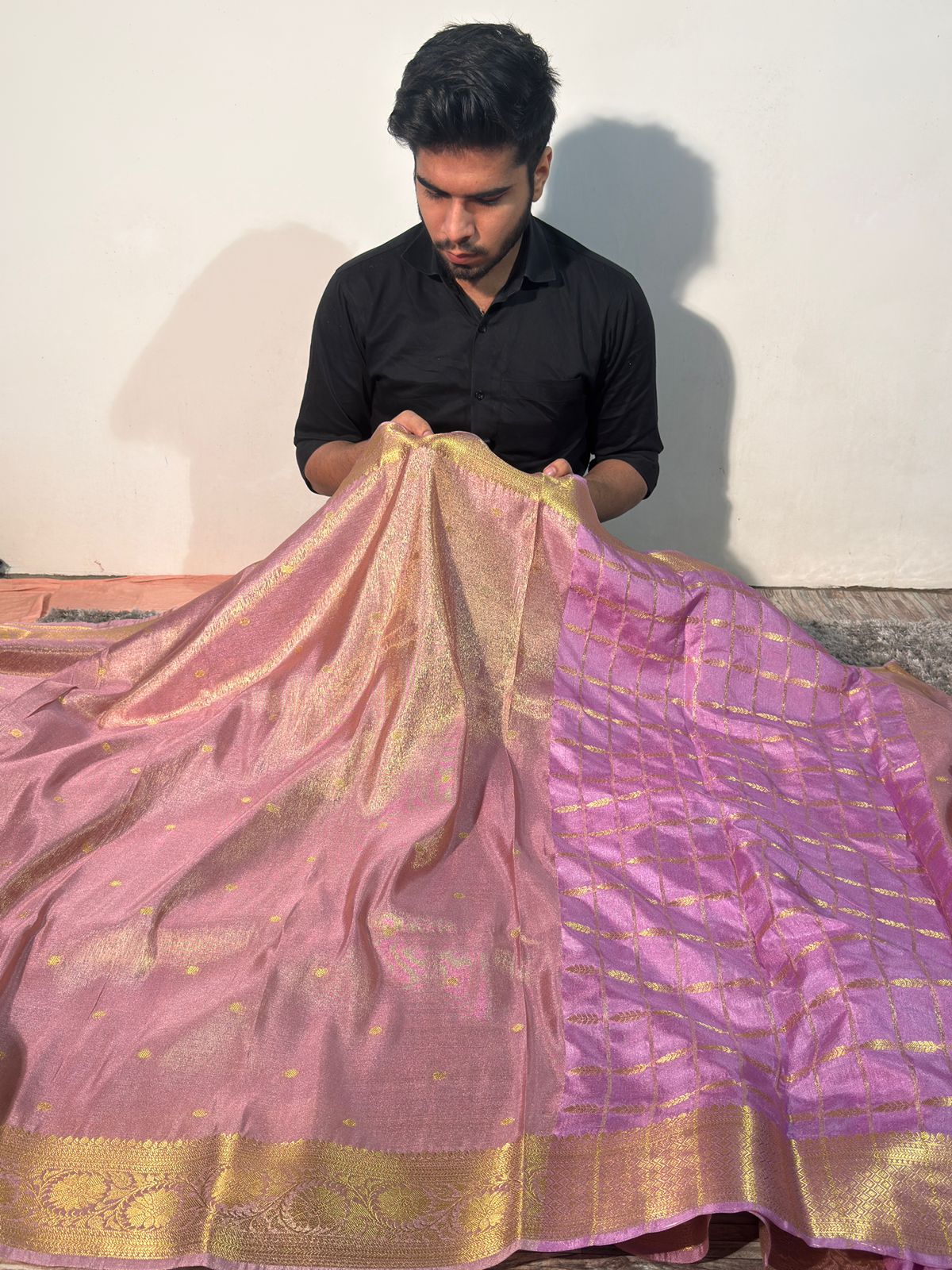 Pastel Lavendar Premium Breathable Kanjeevaram Tissue Silk Banarasi Saree