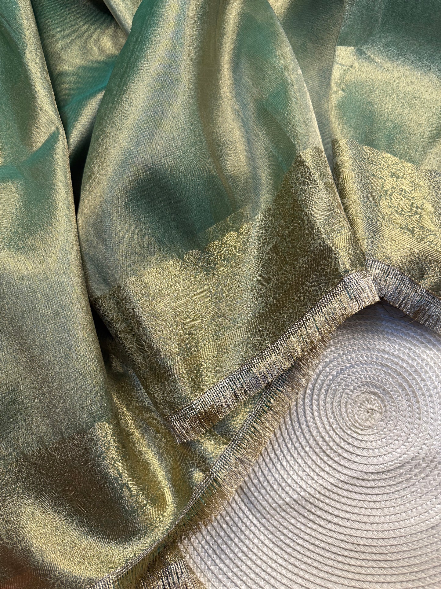 Exclusive Bridal Banarasi Tissue Silk Saree with Lace Work