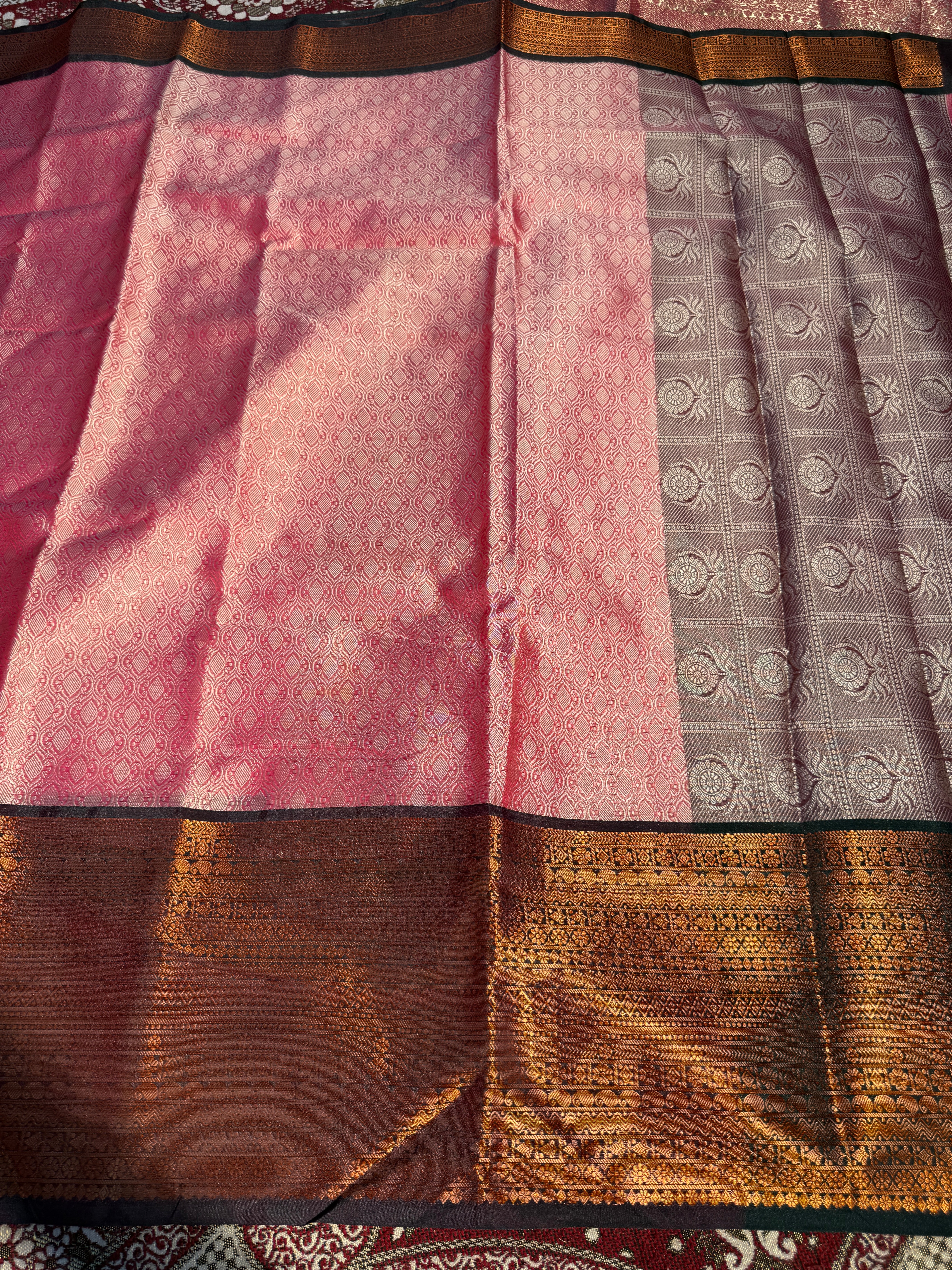 Premium Resham Embossed Kora Muslin Banarasi Saree