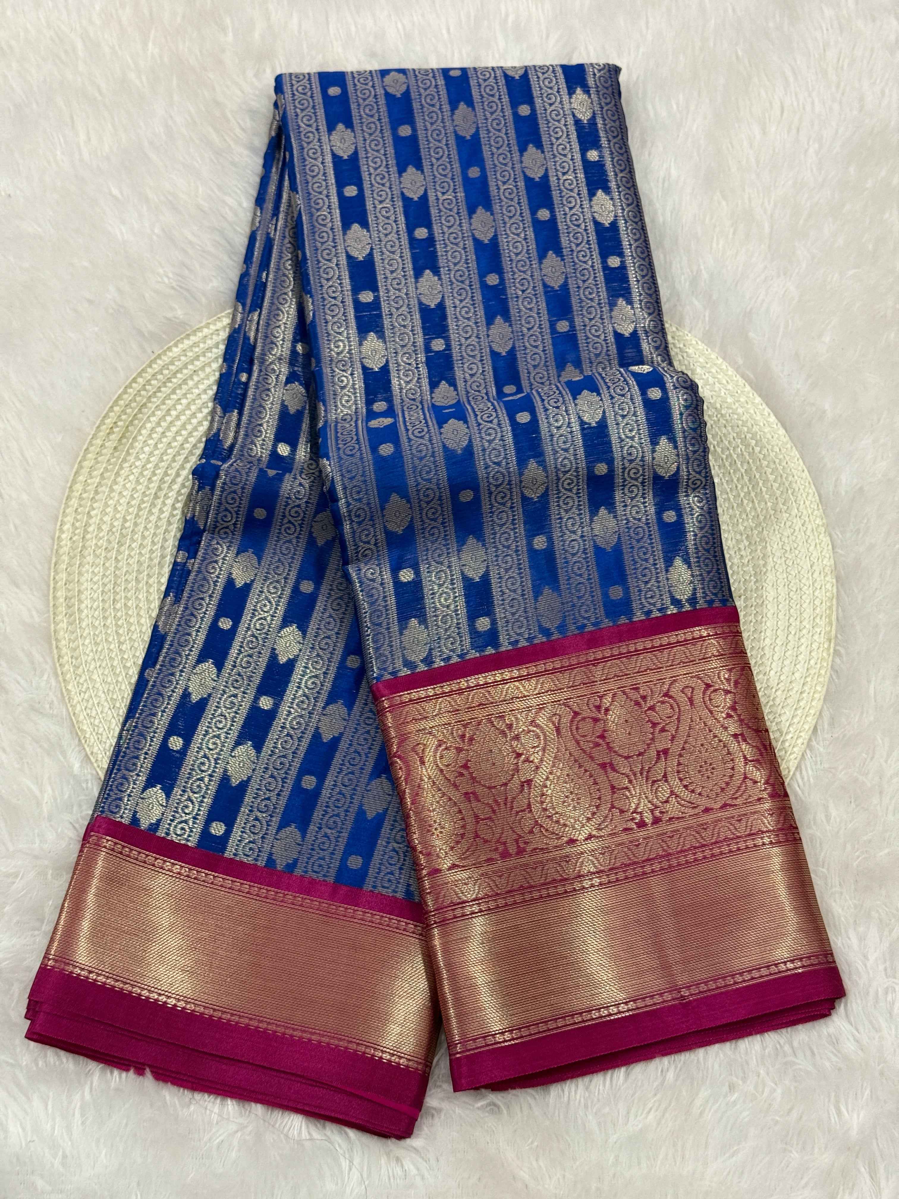 Premium Kanjeevaram Soft Tissue Silk Banarasi Saree with Rich Pallu