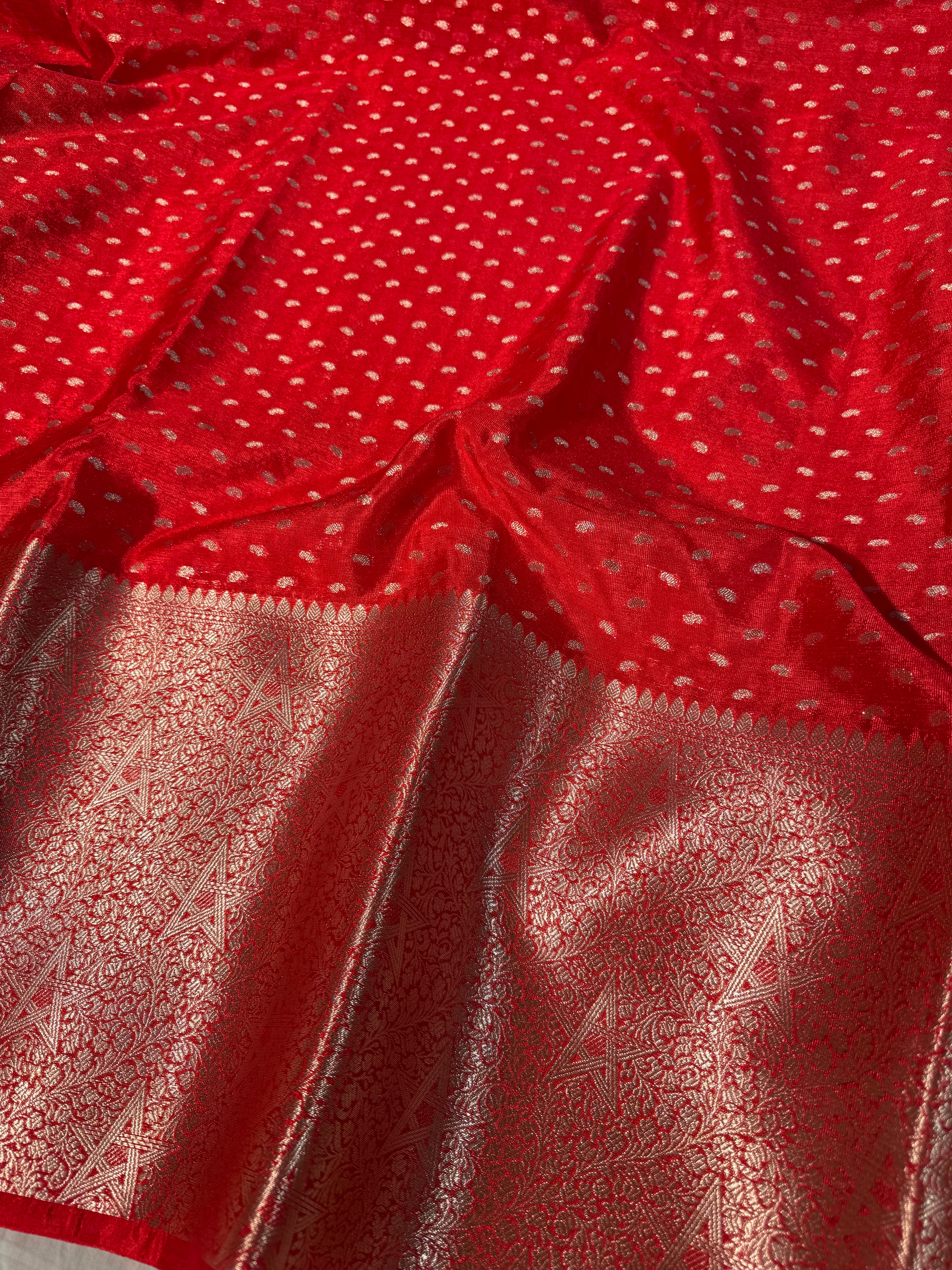 Bridal Red Premium Banarasi Chiniya Silk Saree