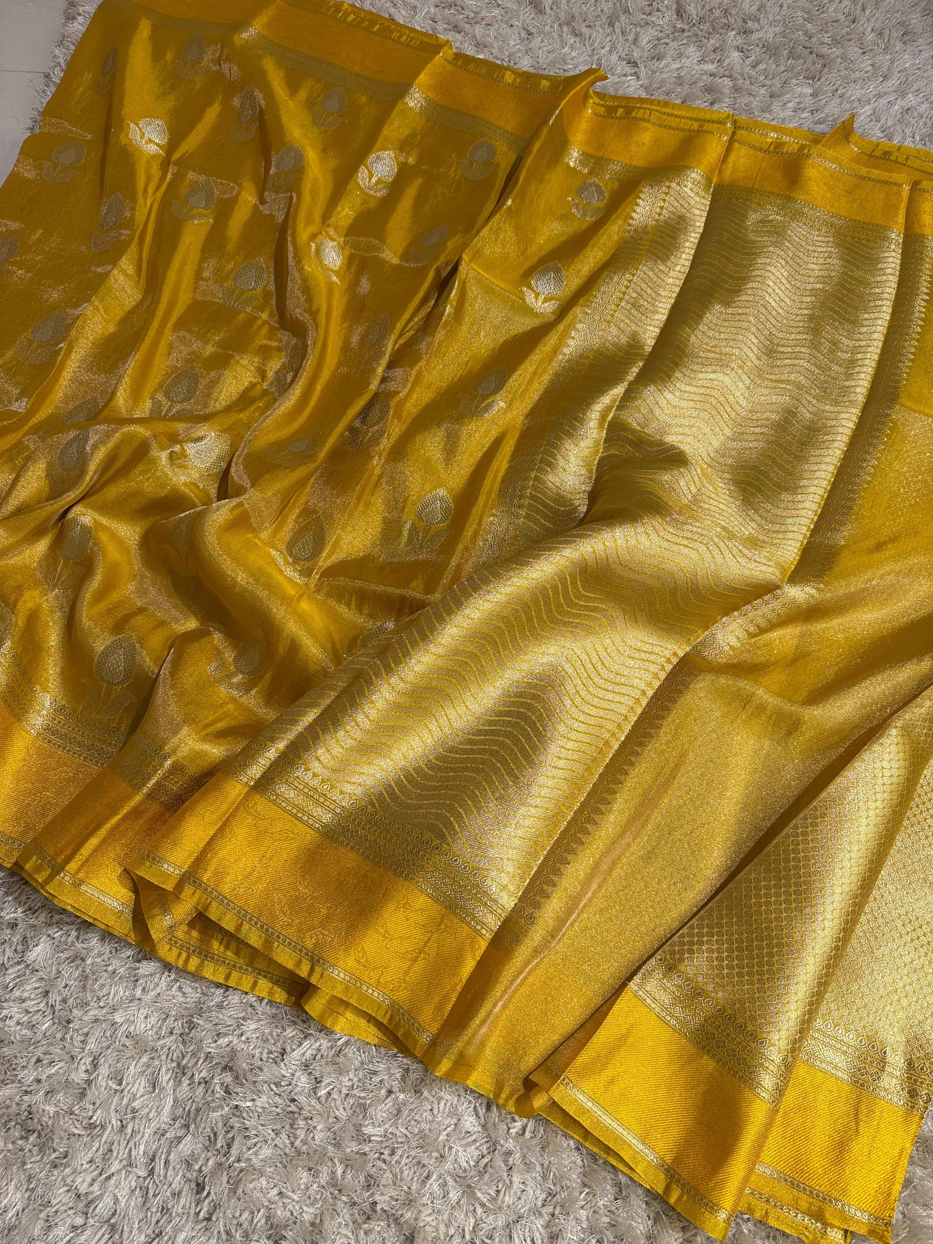 Metallic Gold Traditional Tissue Silk Saree