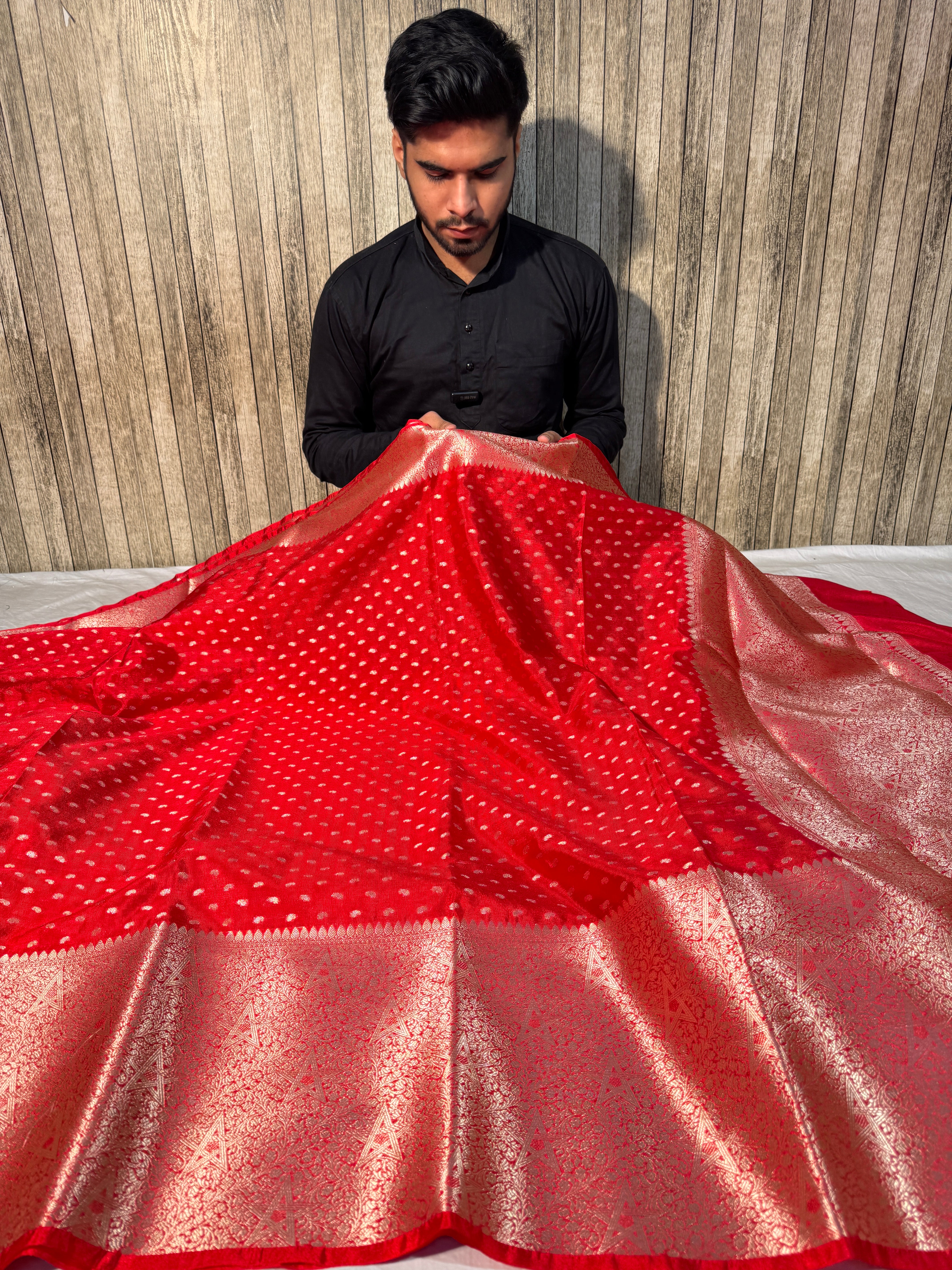 Bridal Red Premium Banarasi Chiniya Silk Saree