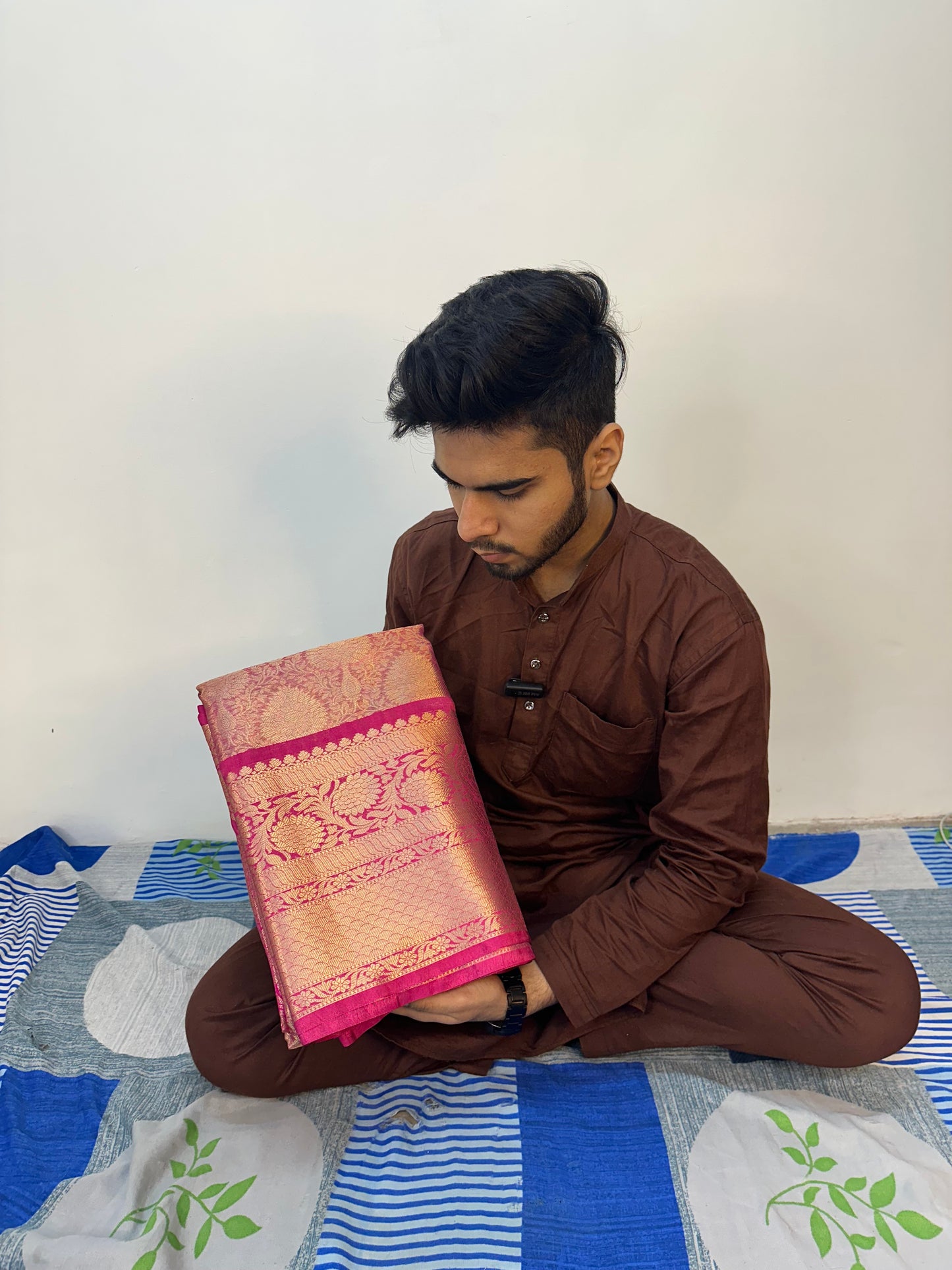 Exclusive Metallic Pink Colour Bridal Tissue Banarasi Saree