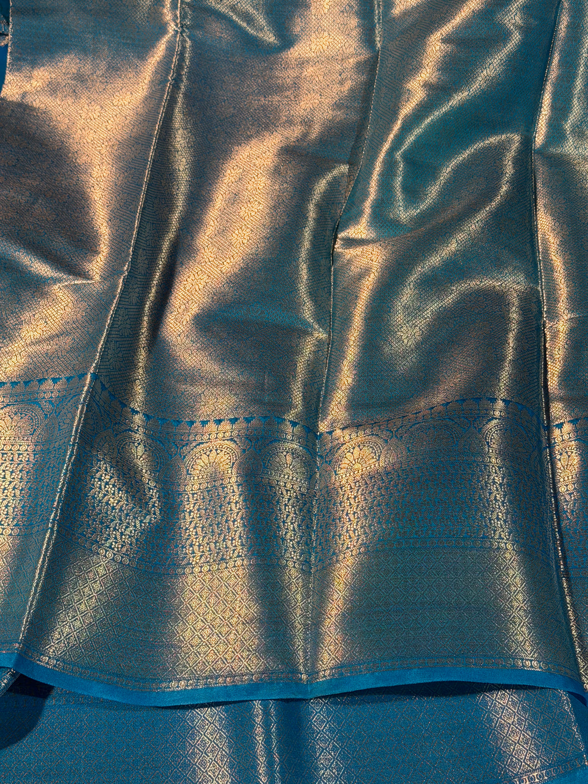Pastel Firozi Premium Chiniya Silk Zari Buti Weave Banarasi Saree