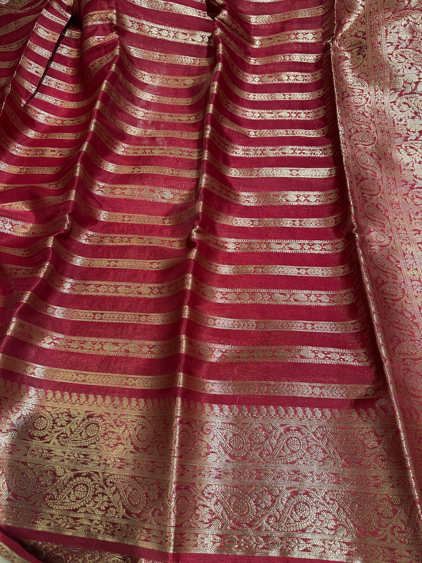 Premium Banarasi Georgette Silk Saree in Beautiful Maroon Shade