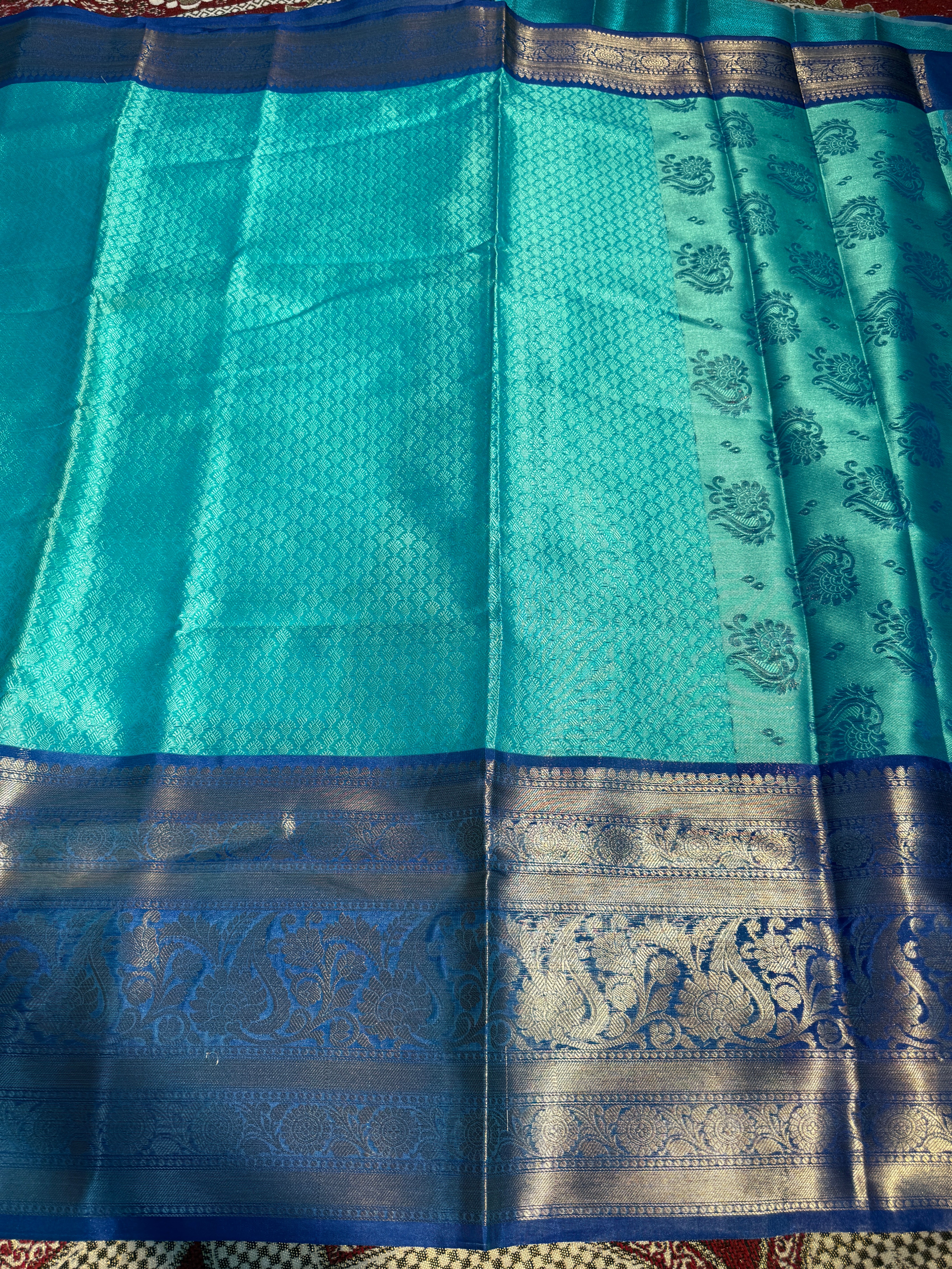 Premium Resham Embossed Kora Muslin Banarasi Saree