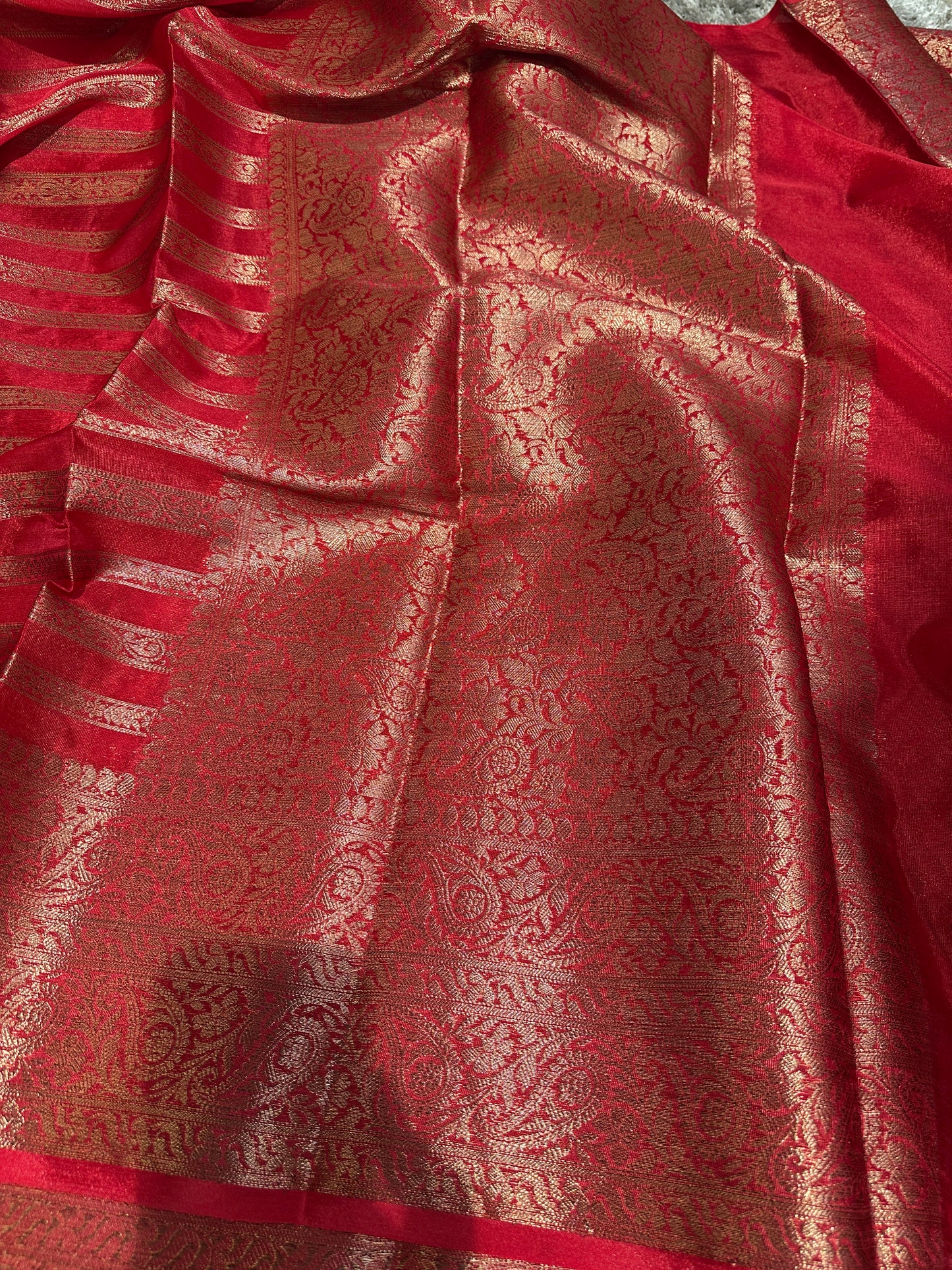 Premium Banarasi Georgette Silk Saree in Beautiful Red Shade