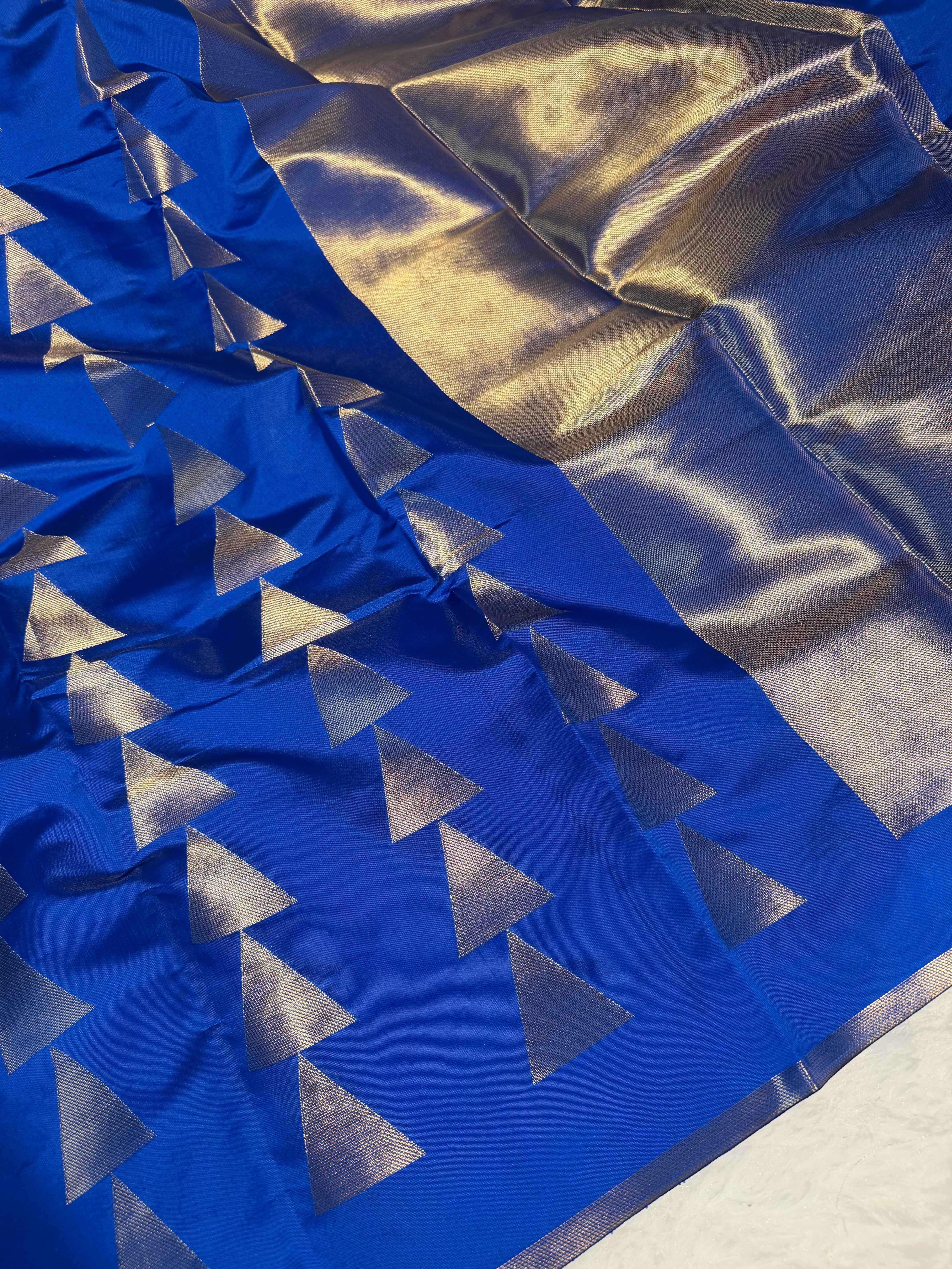 Ready To Wear Sai Pallavi Inspired Royal Blue Soft Silk Banarasi Saree