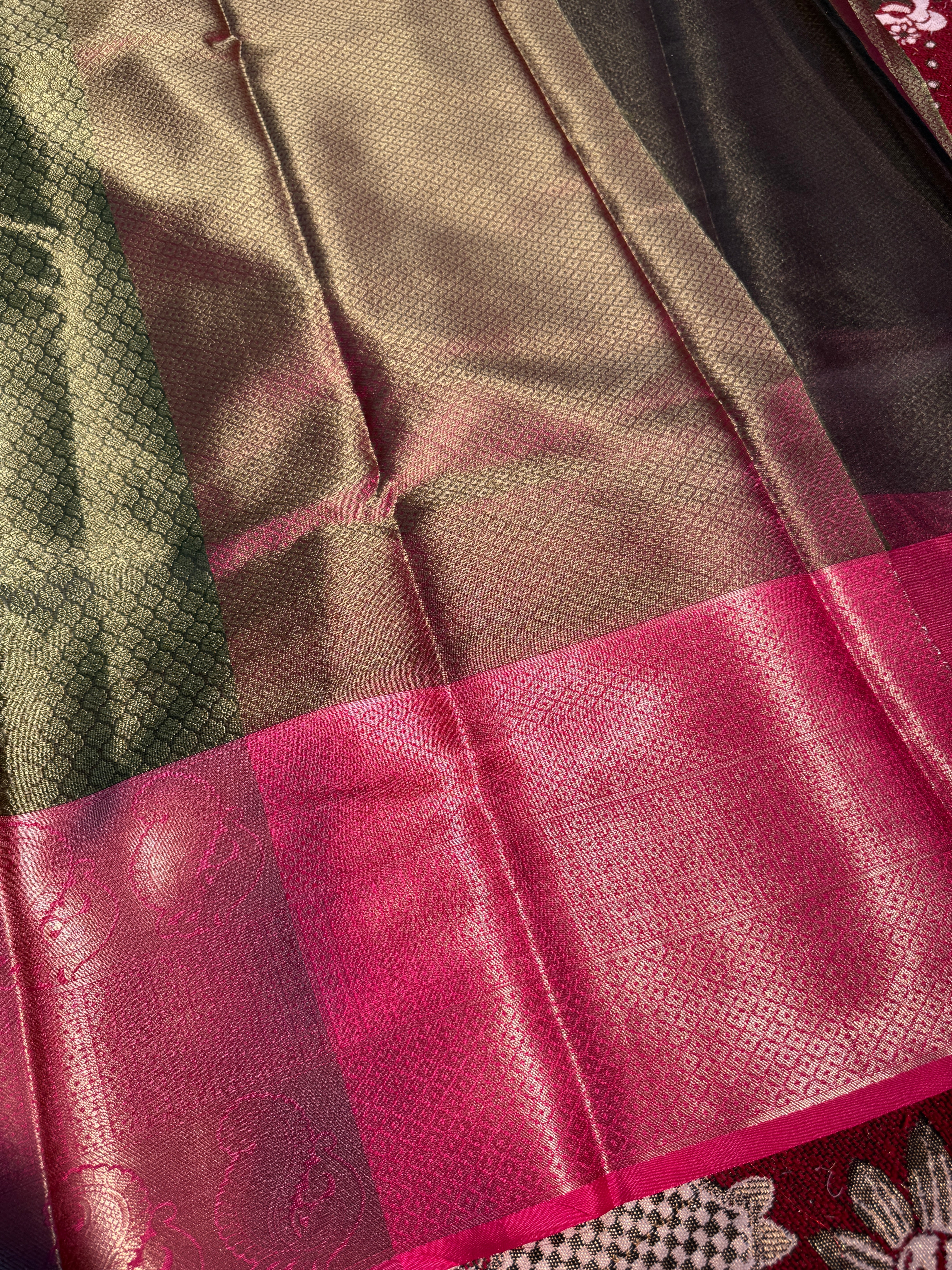 Premium Resham Embossed Kora Muslin Banarasi Saree