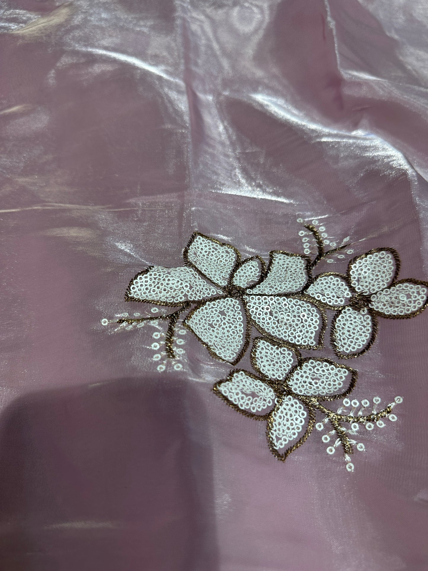 Pink Bridal Tissue Silk Saree With Premium Sequence work