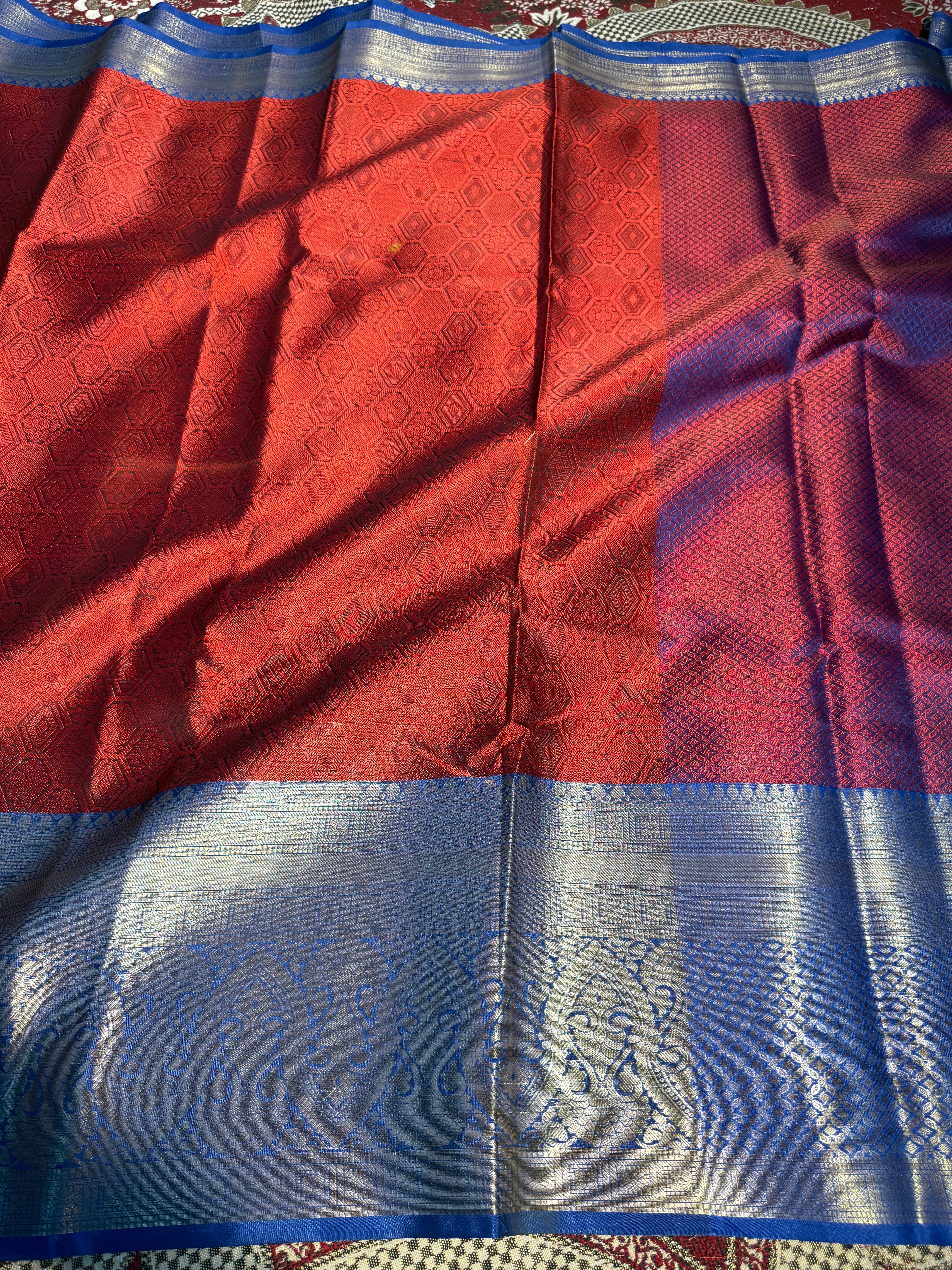 Premium Resham Embossed Kora Muslin Banarasi Saree