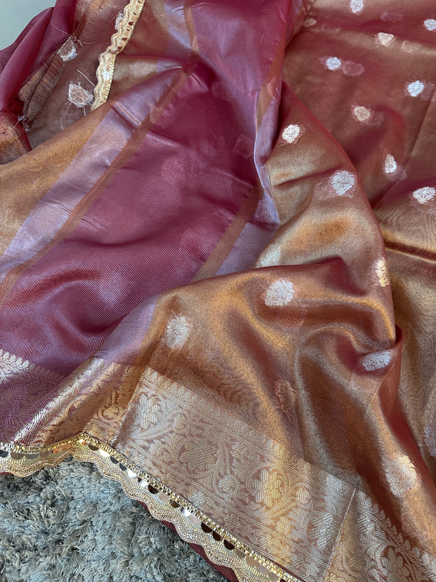 Glamorous Bridal Banarasi Tissue Silk Saree with Lace Work