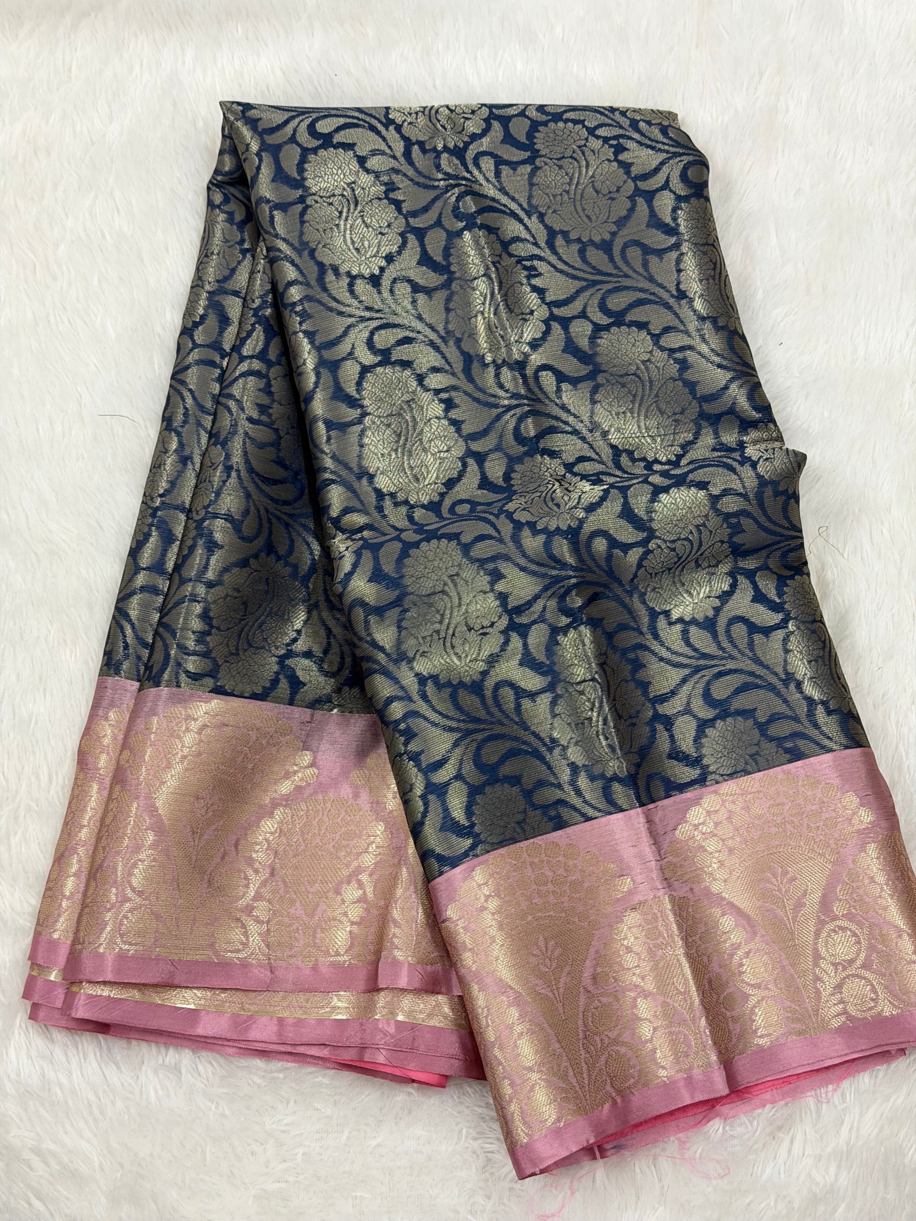 Premium Soft Kanjeevaram Tissue Silk Banarasi Saree with Rich Pallu