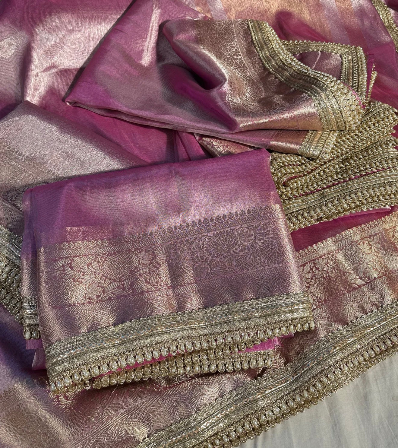 Ready To Wear Janhvi Kapoor Mam Inspired Premium Tissue Silk Banarasi Saree