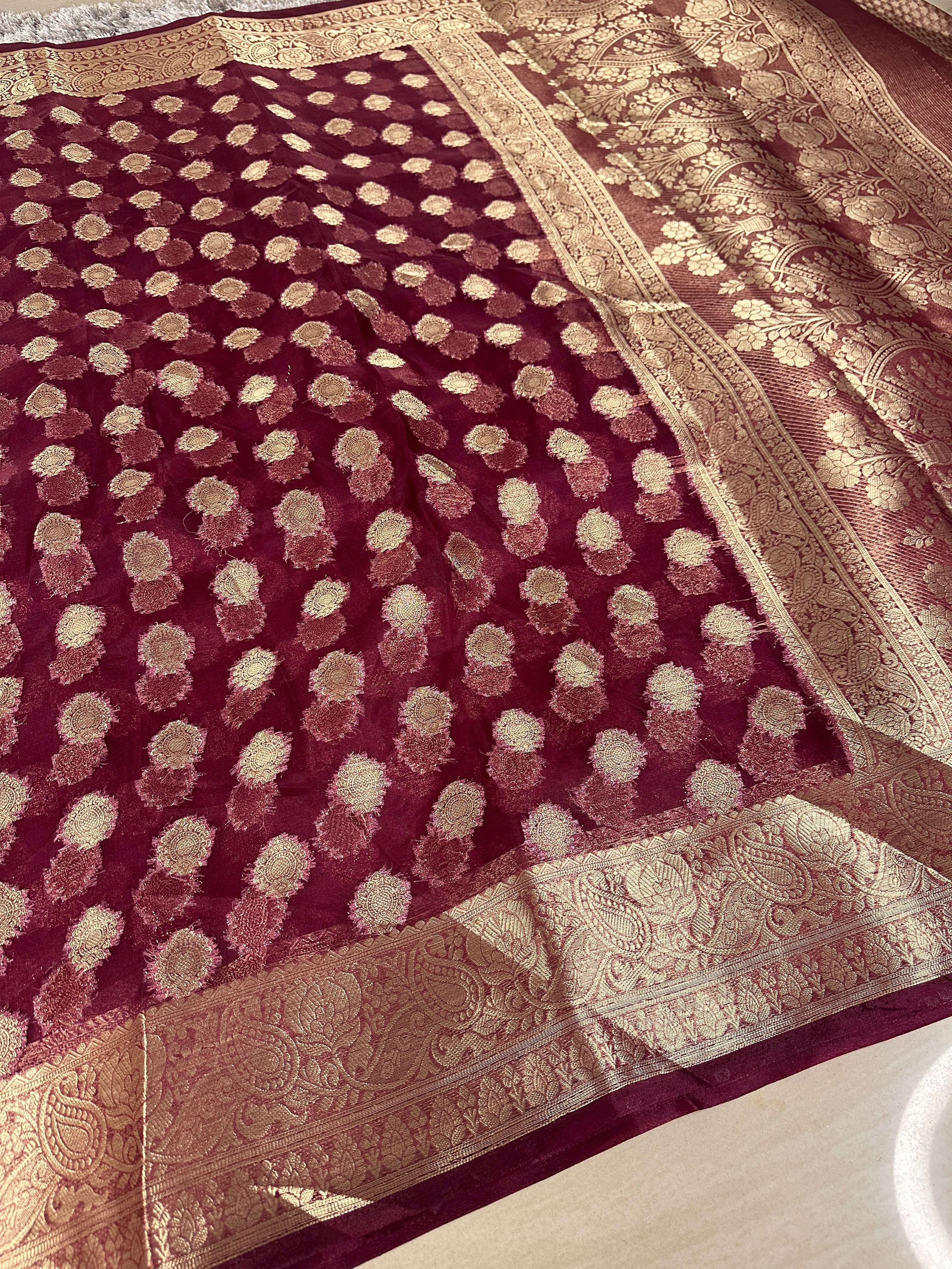 Handloom Inspired Soft Organza Silk Banarasi Saree