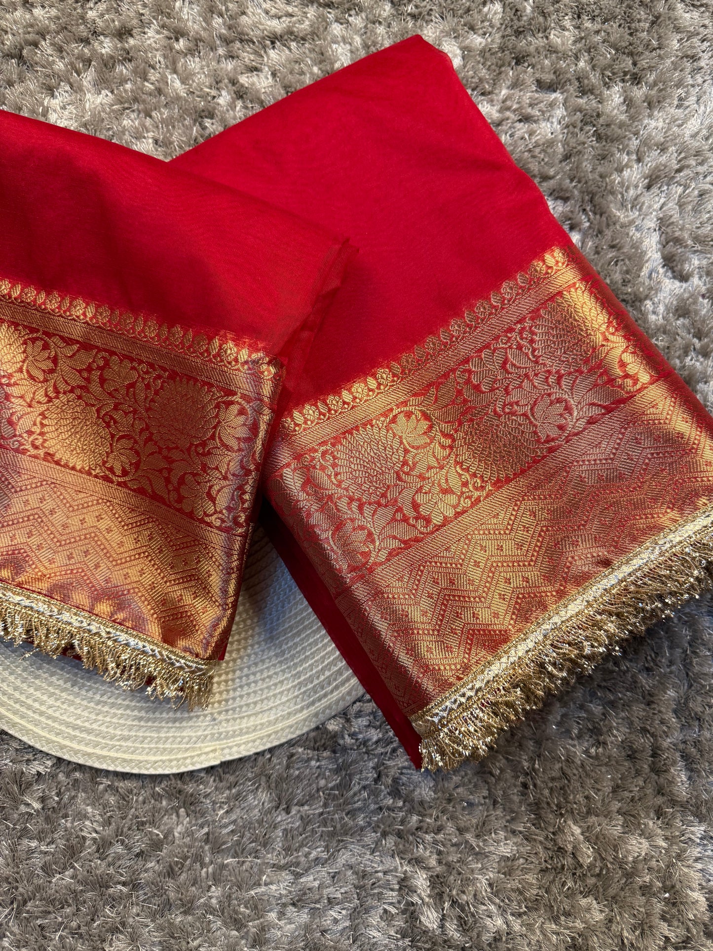 Gorgeous Bridal Banarasi Tissue Silk Saree with Premium Lace Work