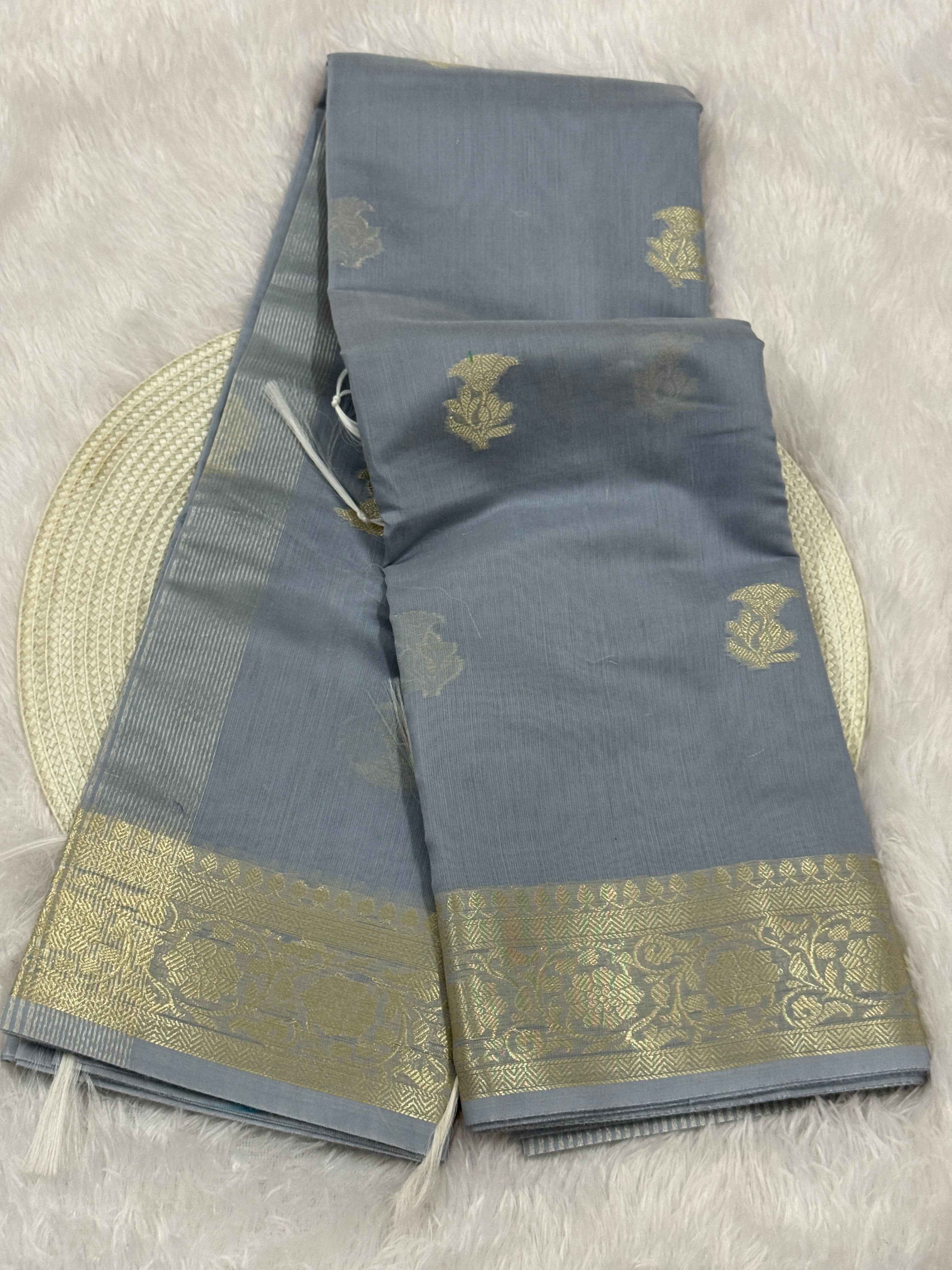 Premium Soft Linen Silk Banarasi Saree with Rich Pallu
