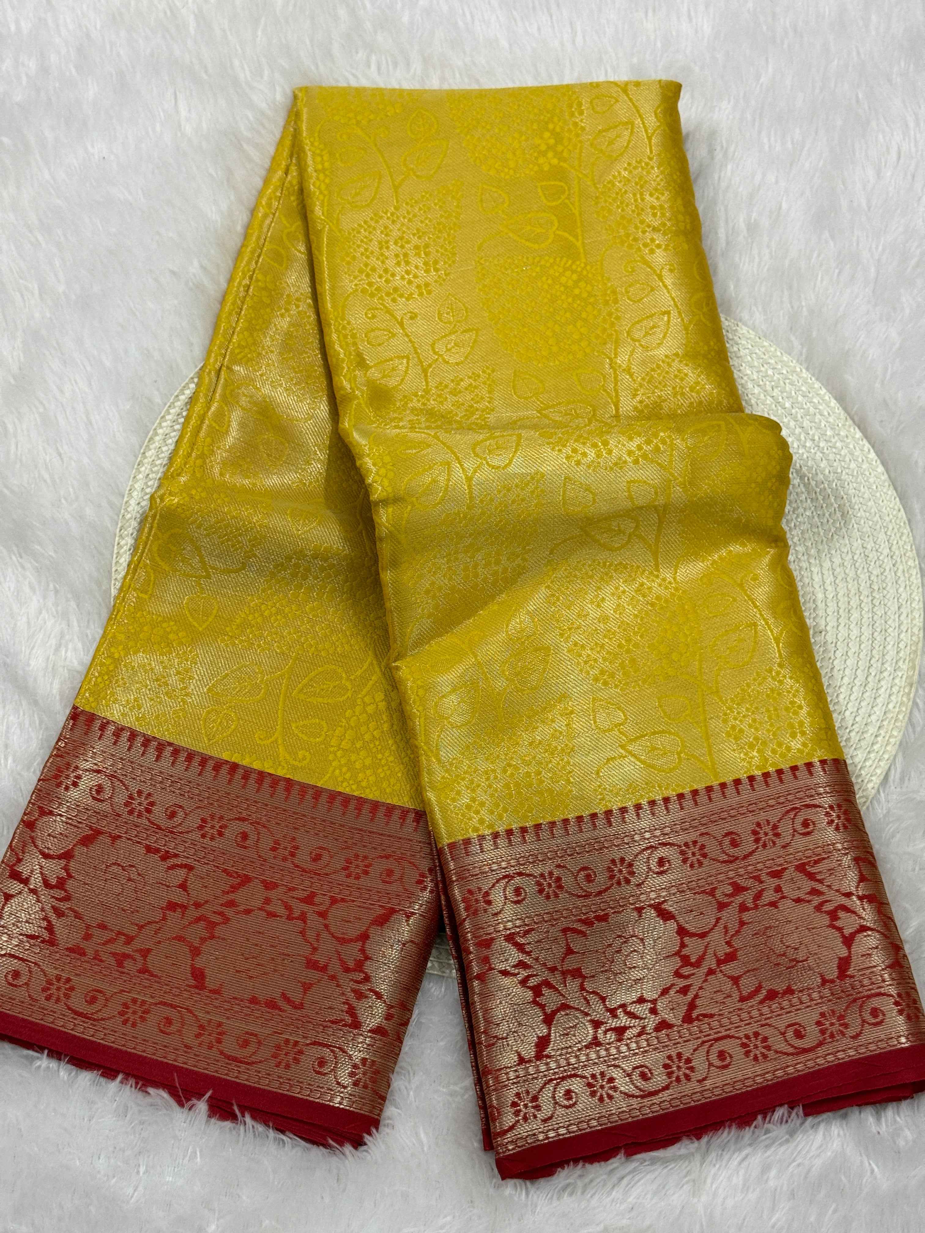 Premium Kanjeevaram Soft Tissue Silk Banarasi Saree with Rich Pallu