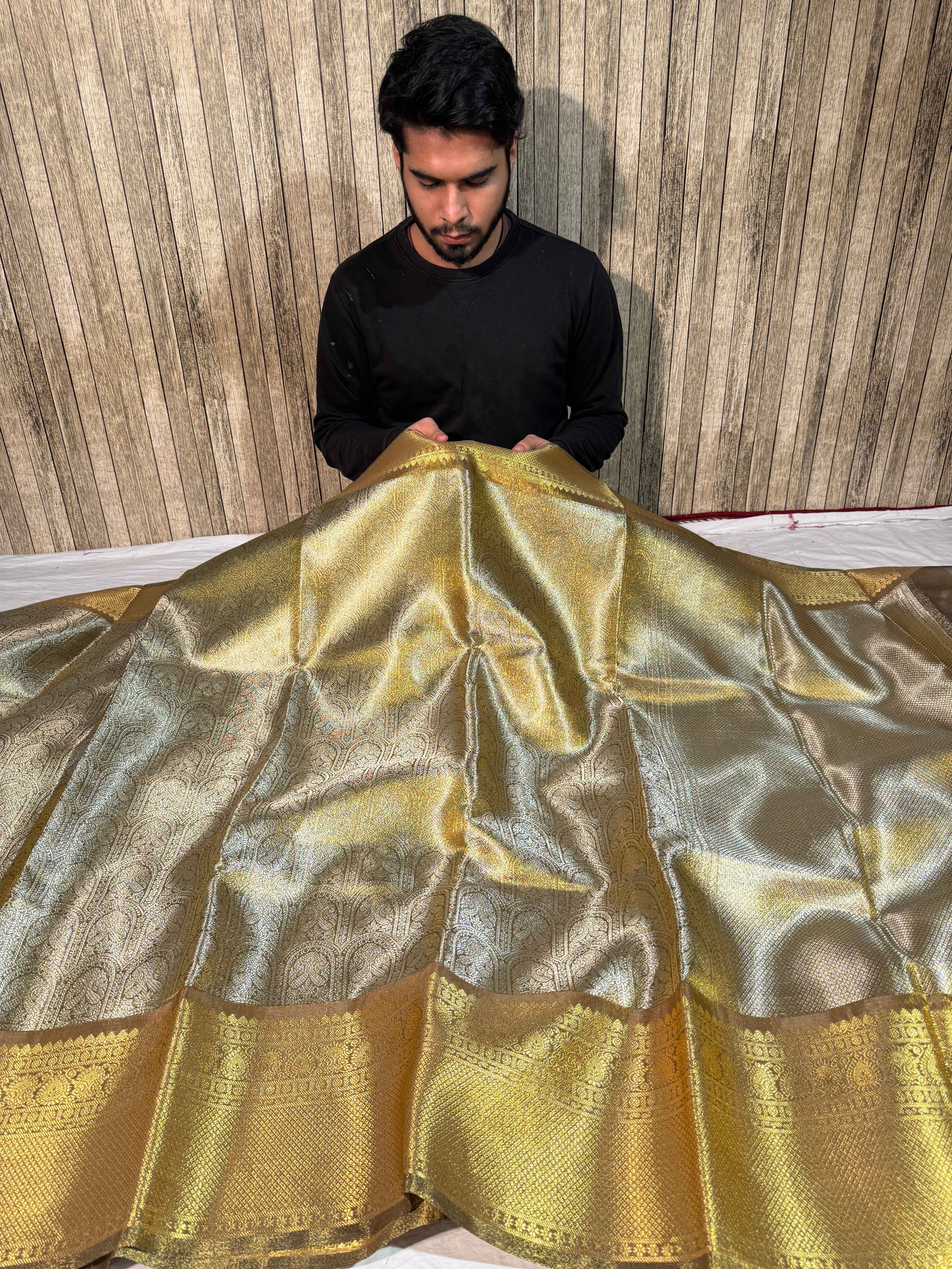 Ready To Wear Shobhita Mam Inspired Kanjeevaram Tissue Silk Banarasi Saree