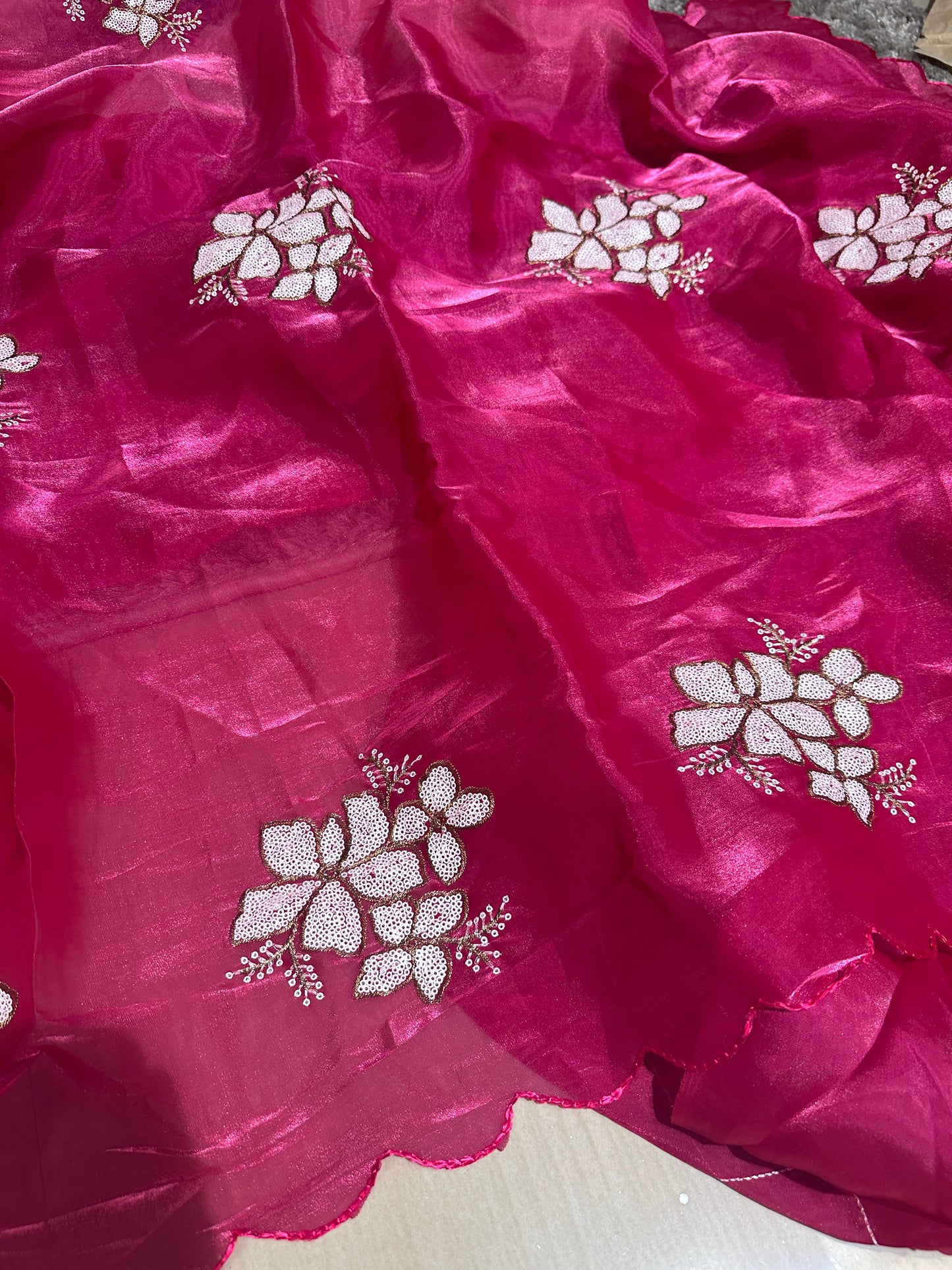 Exclusive Shimmery Tissue Silk Saree with Premium Sequence Work