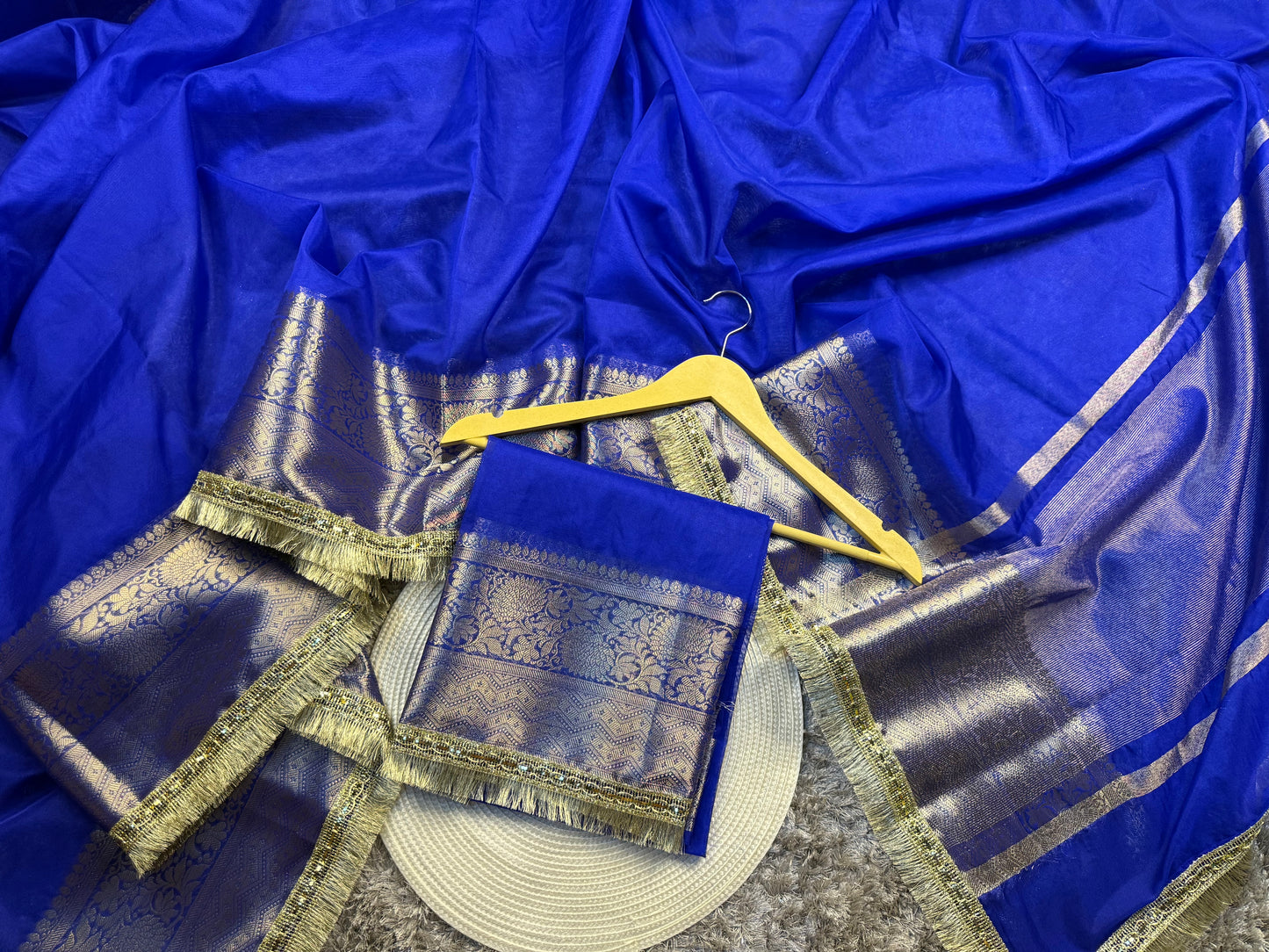 Gorgeous Bridal Banarasi Tissue Silk Saree with Premium Lace Work