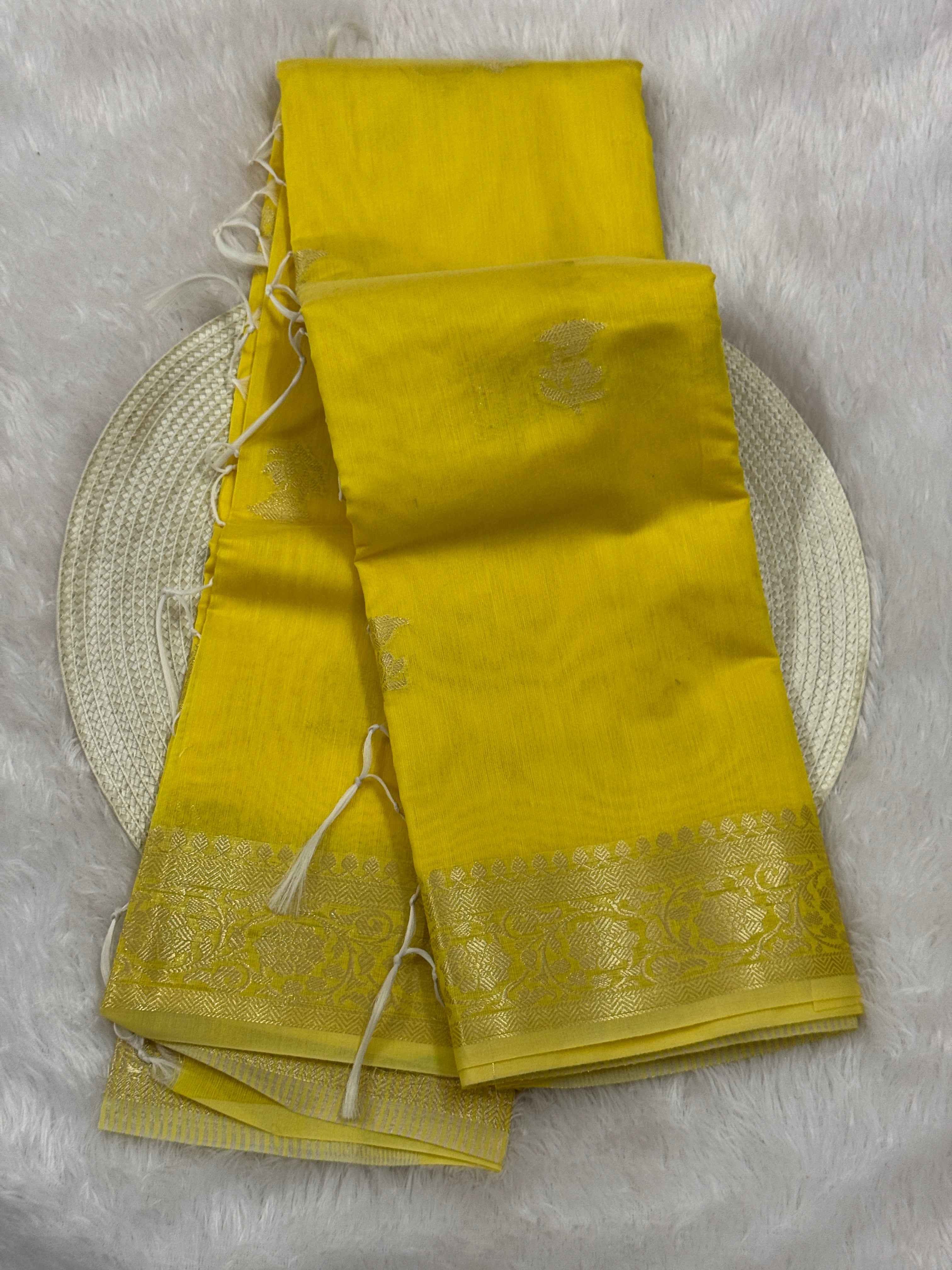 Premium Soft Cotton Silk Banarasi Saree with Rich Pallu