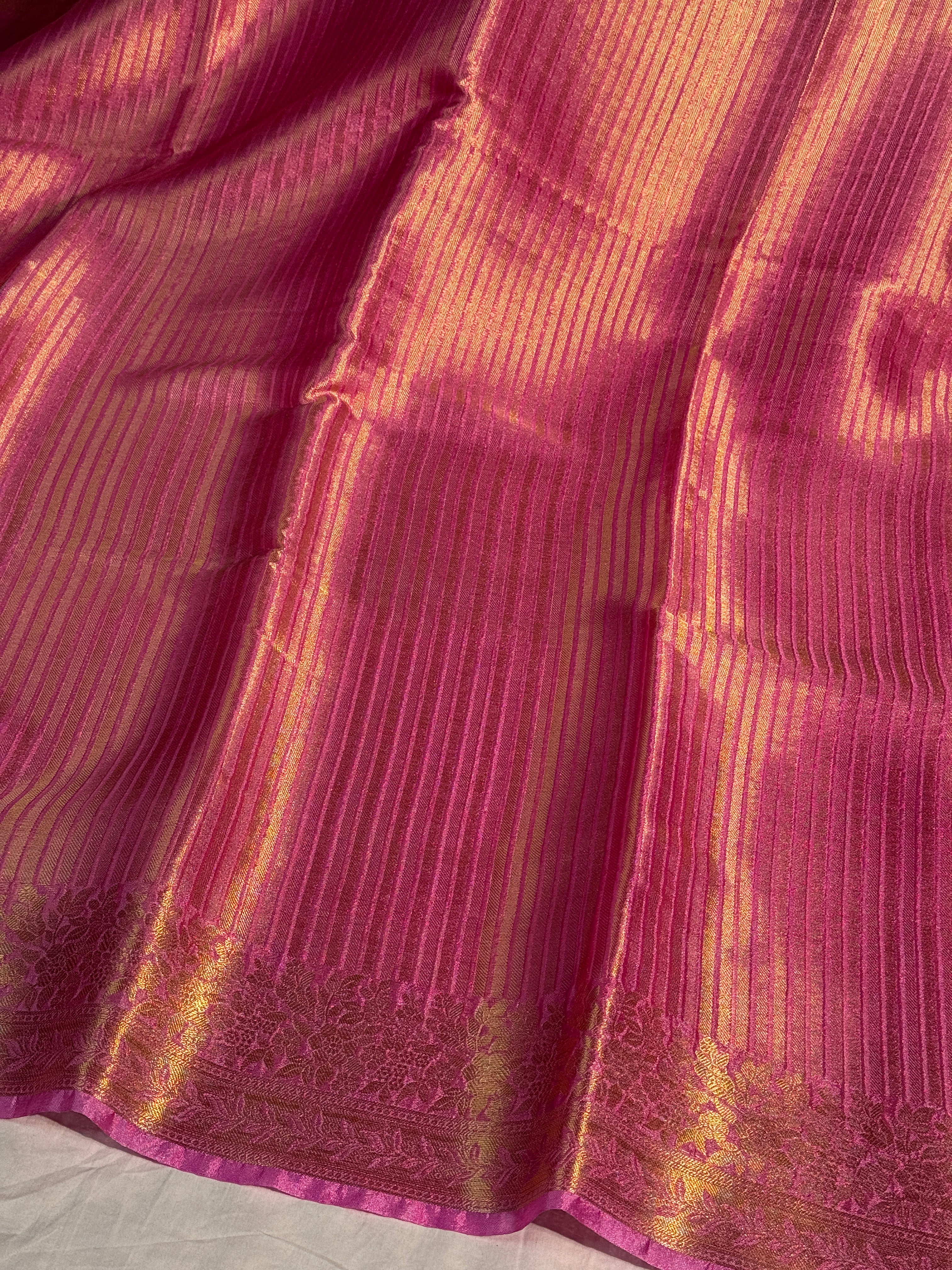 Pastel Pink Premium Breathable Kanjeevaram Tissue Silk Banarasi Saree