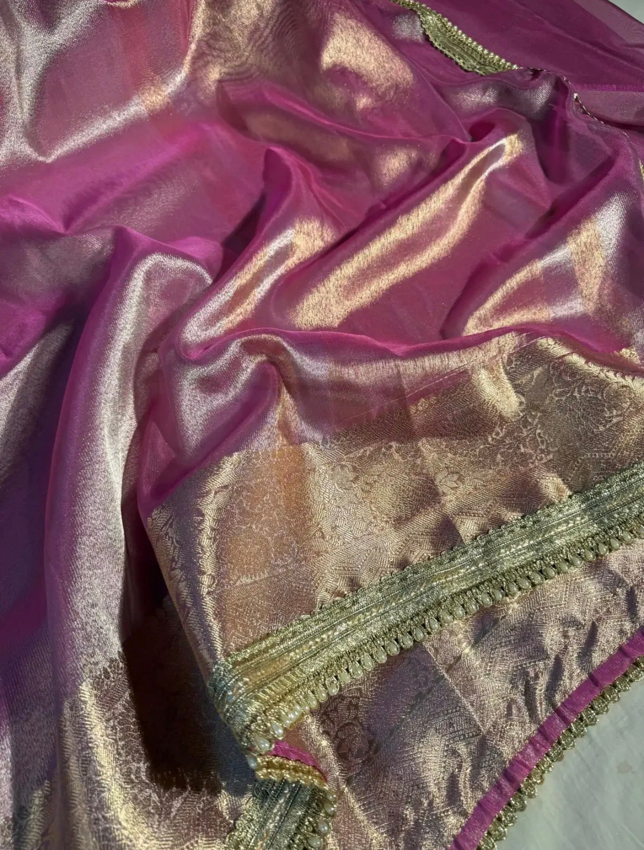 Ready To Wear Janhvi Kapoor Mam Inspired Premium Tissue Silk Banarasi Saree
