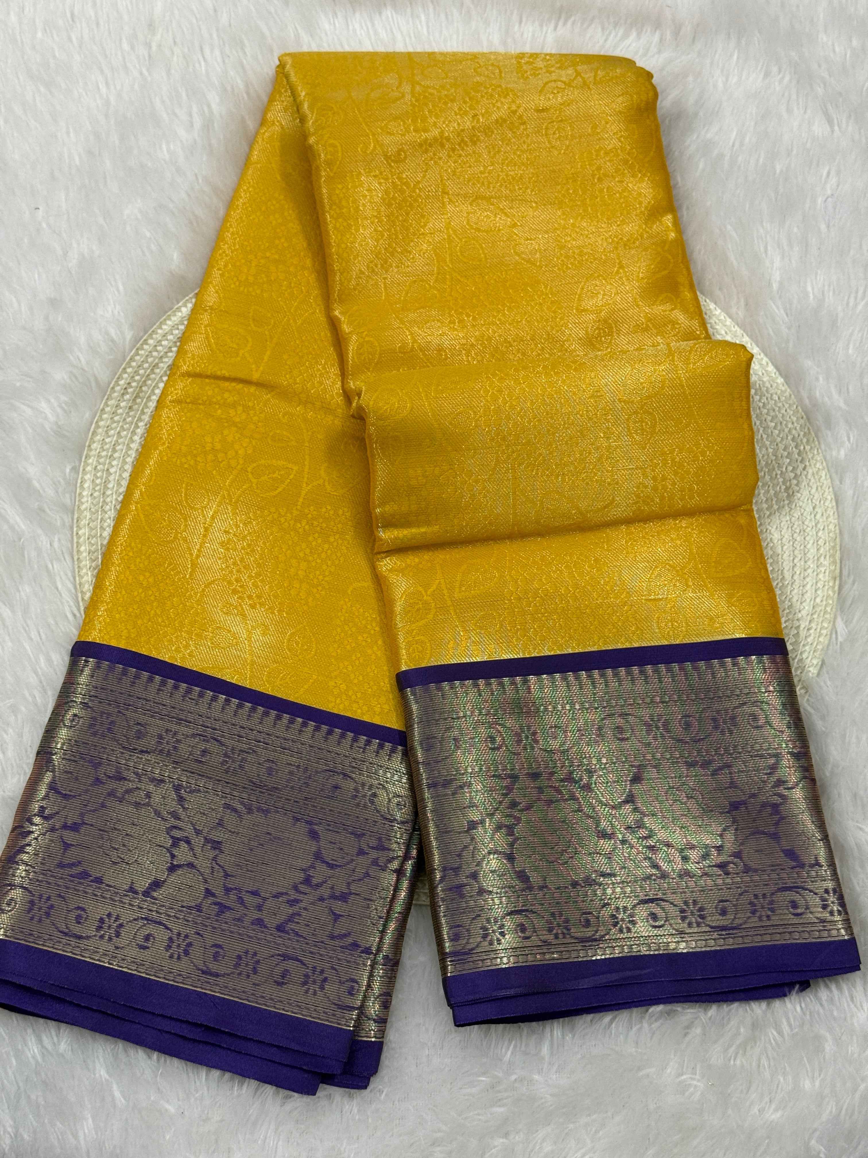Premium Kanjeevaram Soft Tissue Silk Banarasi Saree with Rich Pallu