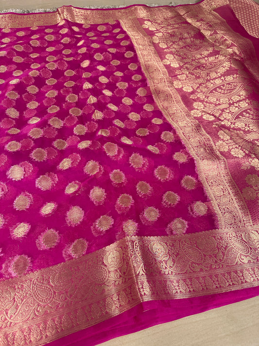 Handloom Inspired Traditional Organza Silk Saree