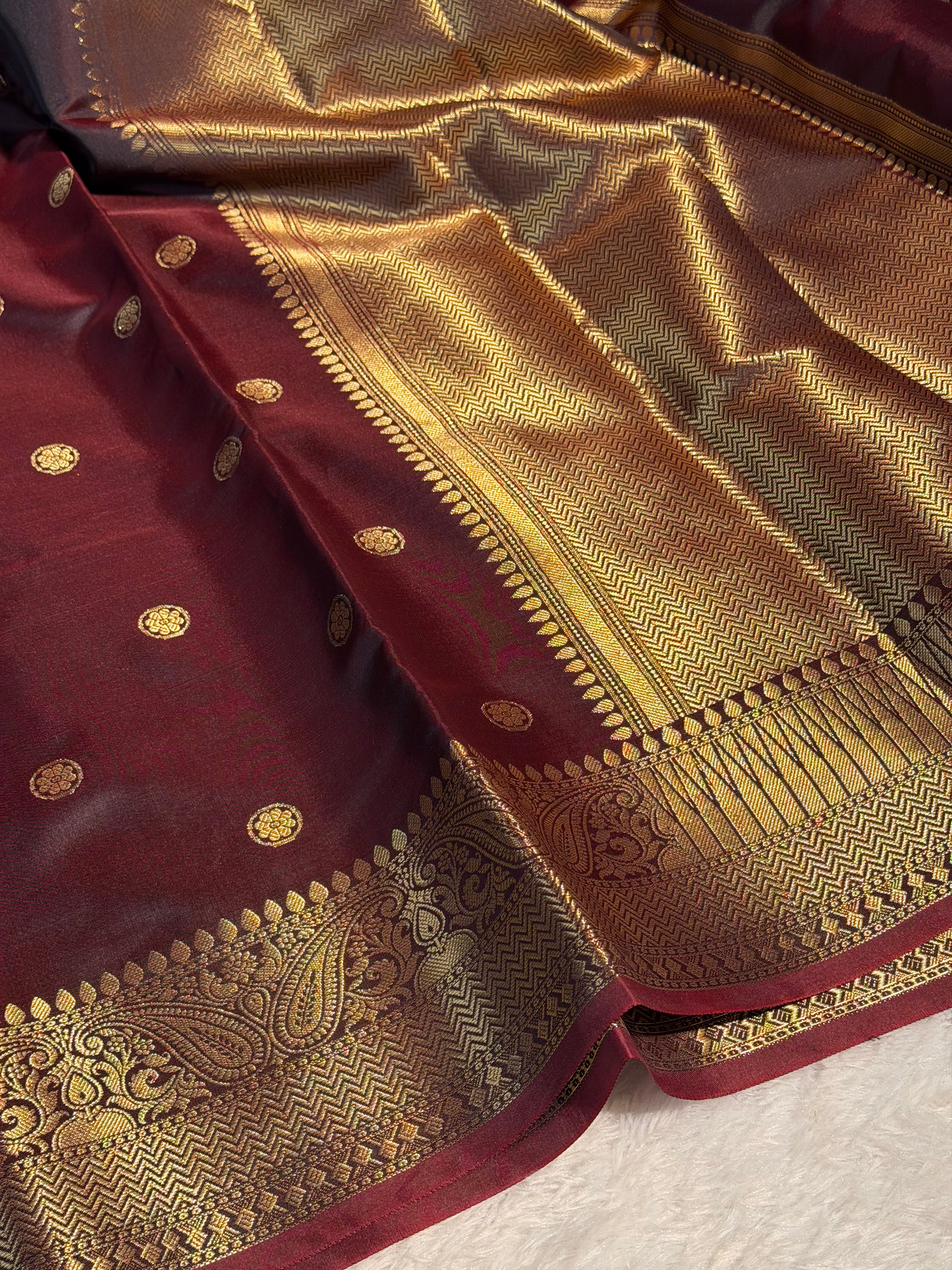 Coffee Brown Premium Soft Katan Silk Banarasi Saree