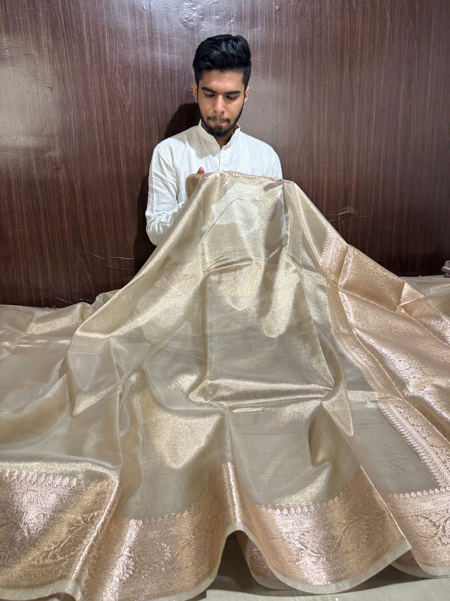 Exclusive Celebrity Inspired Bridal Tissue Banarasi Saree