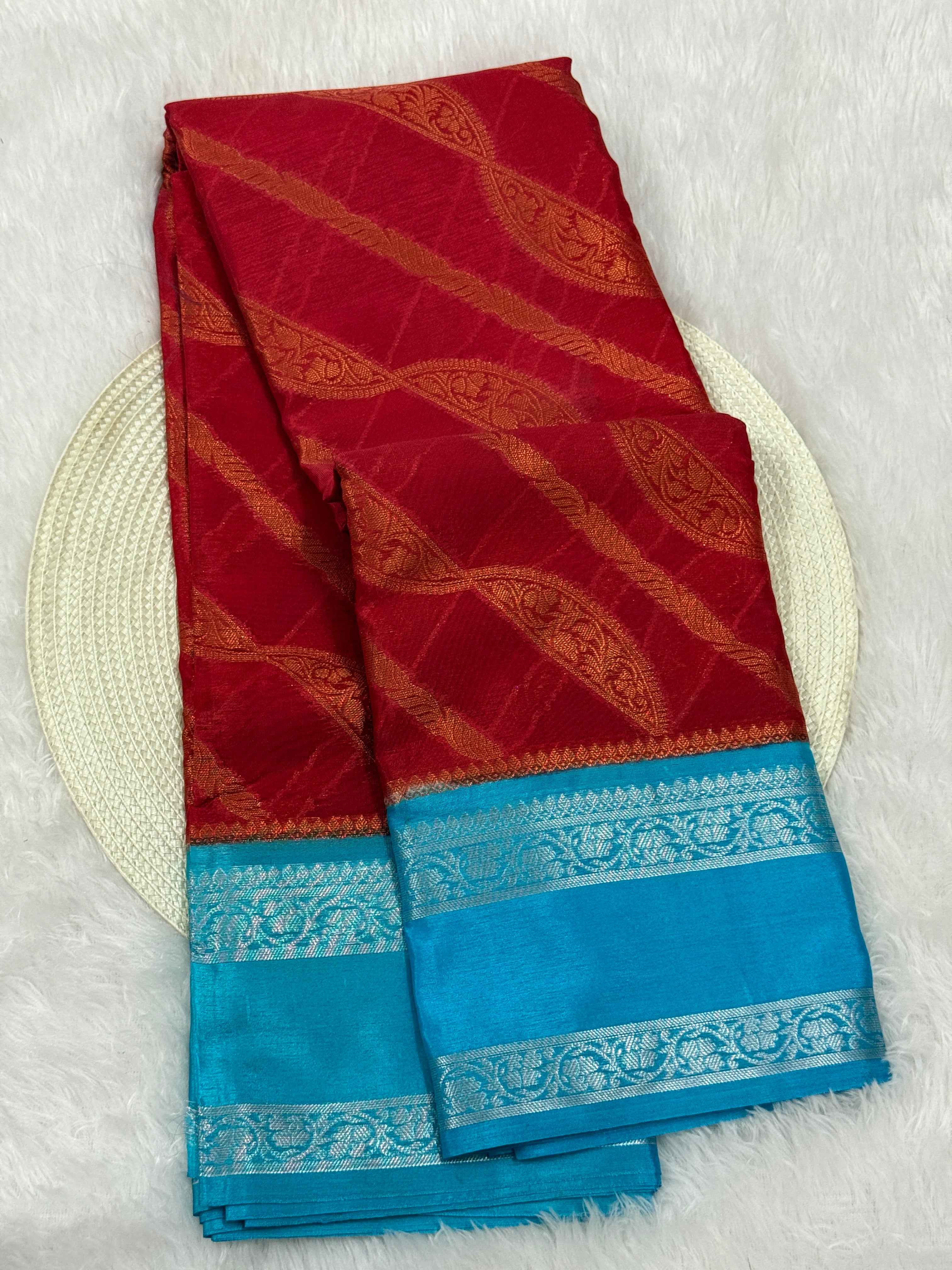 Premium Kanjeevaram Soft Silk Banarasi Saree with Rich Pallu