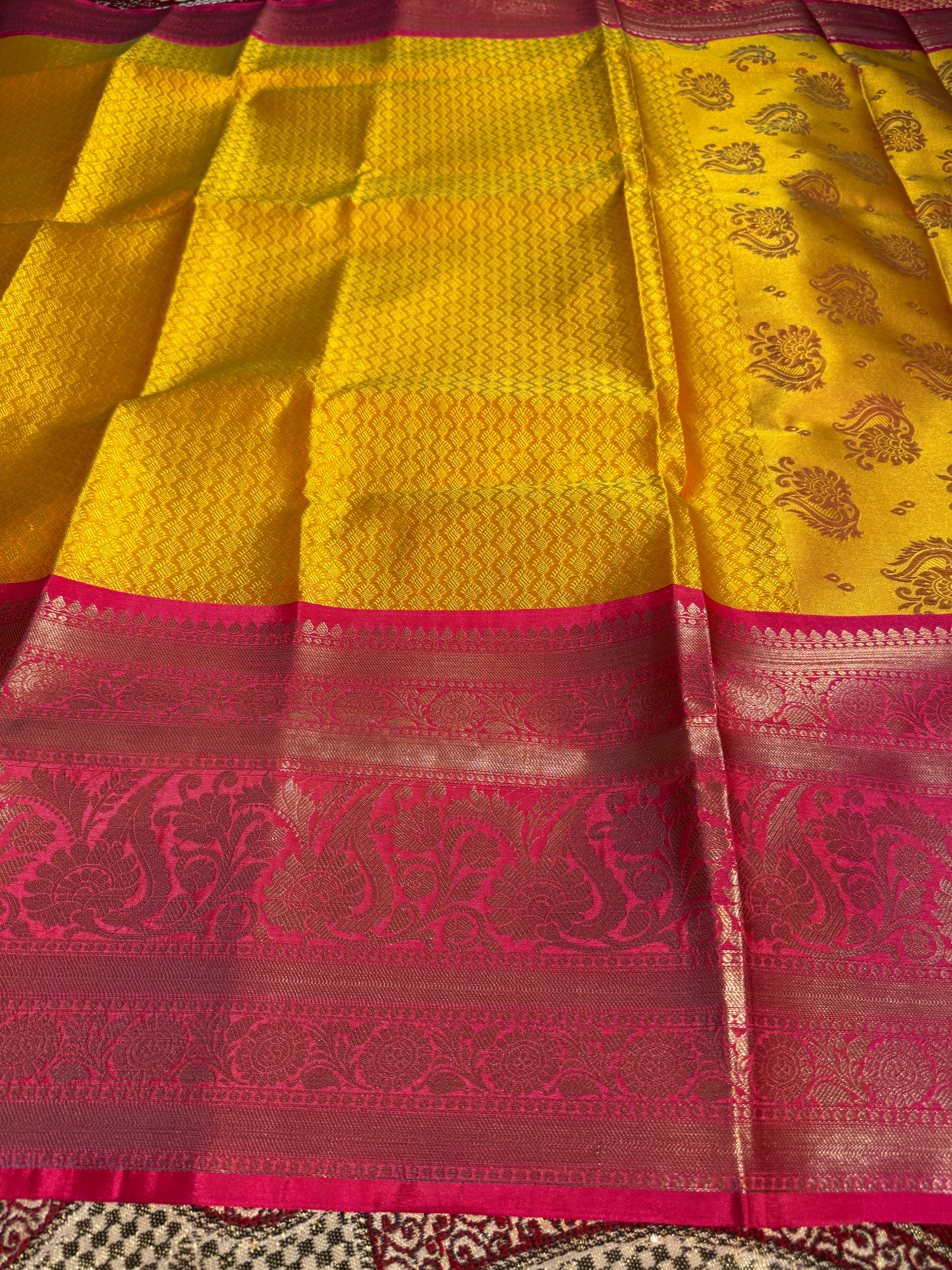 Premium Resham Embossed Kora Muslin Banarasi Saree