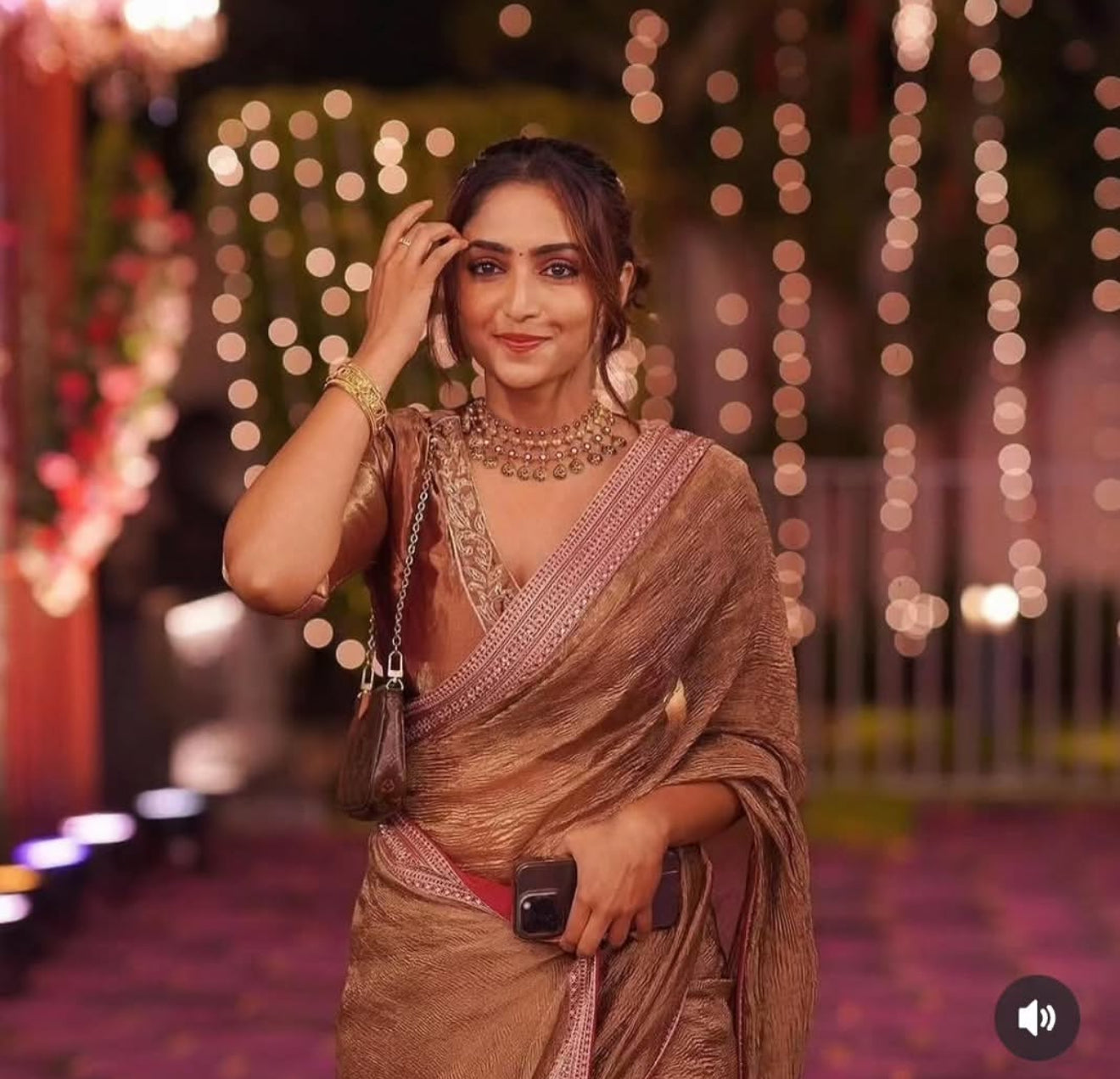 Reba Mam Inspired Premium Banarasi Tissue Silk Saree