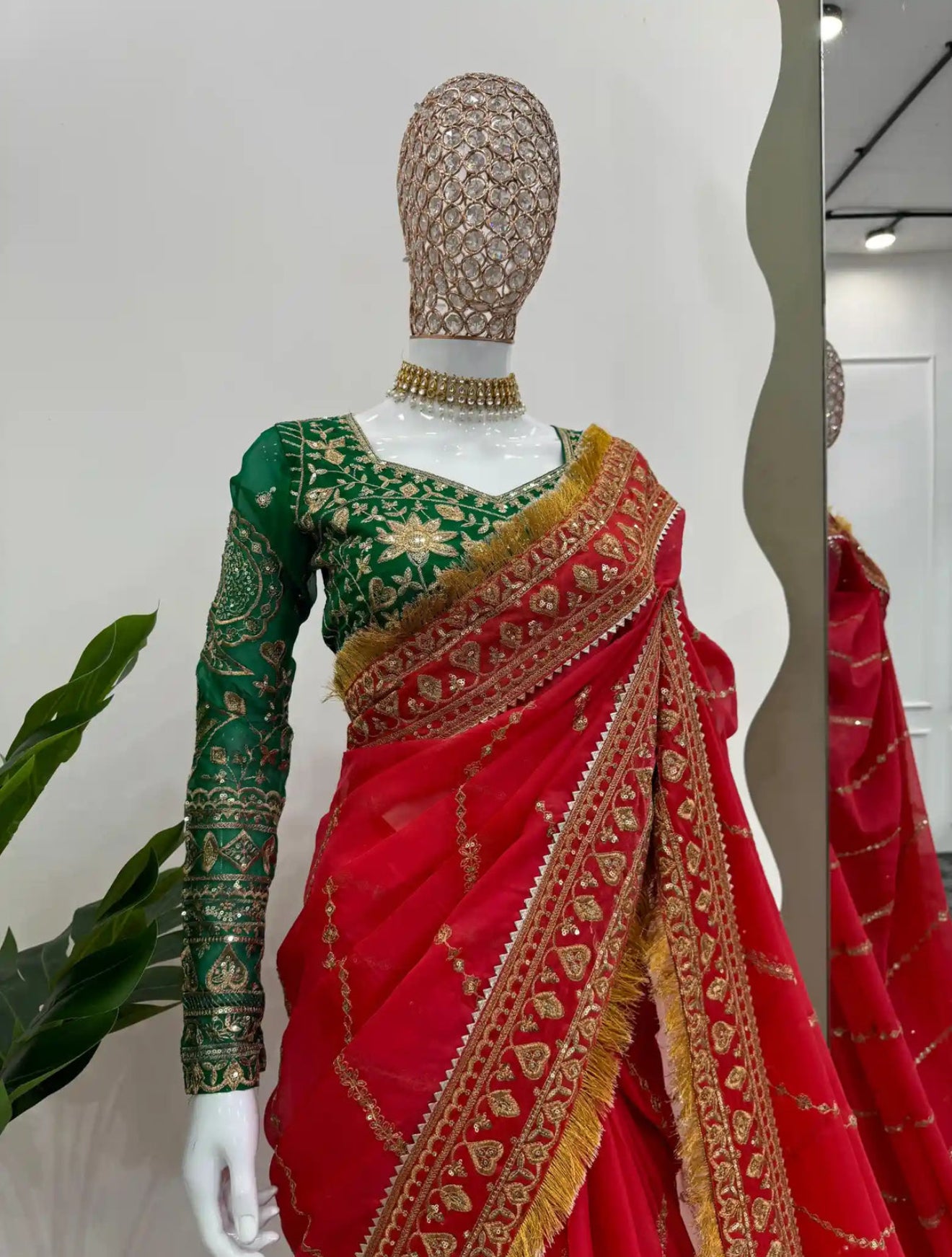 Jahnvi Kapoor Ma’am Inspired Sindoori Red Saree