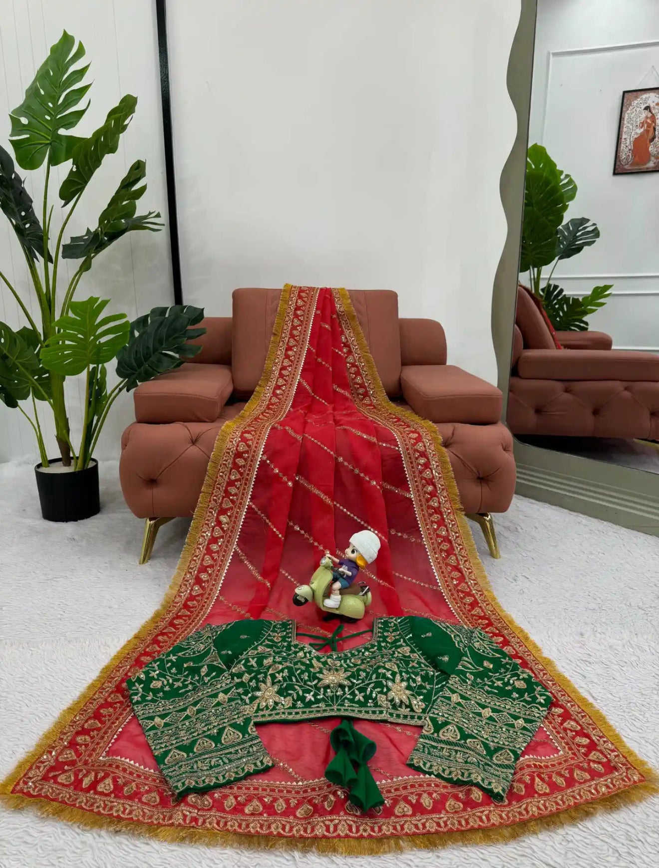 Jahnvi Kapoor Ma’am Inspired Sindoori Red Saree