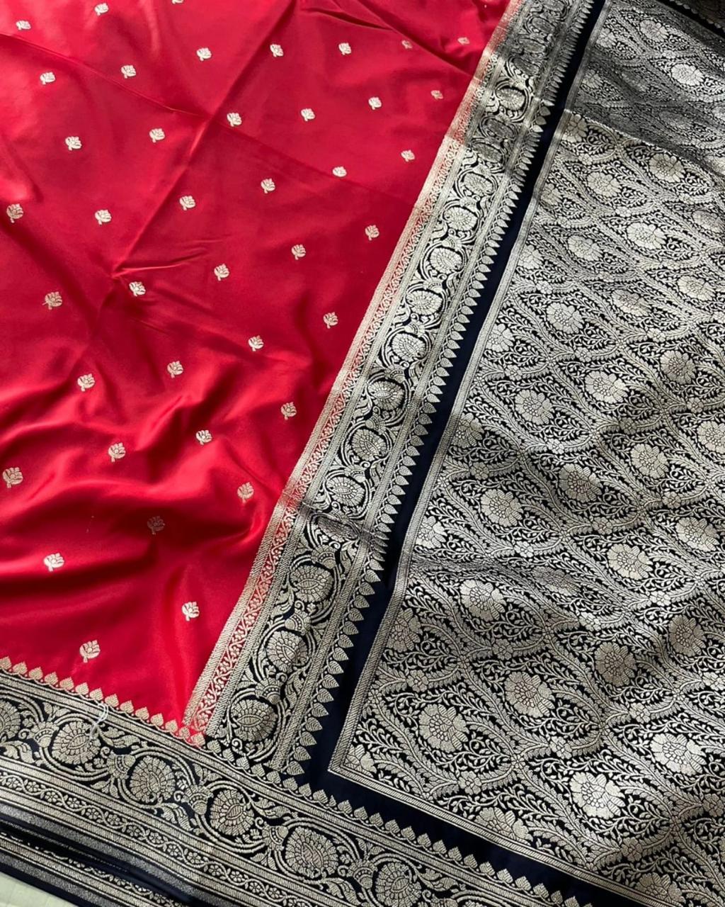 BRIDAL RED PREMIUM MASHRU KATAN SILK BANARASI SAREE