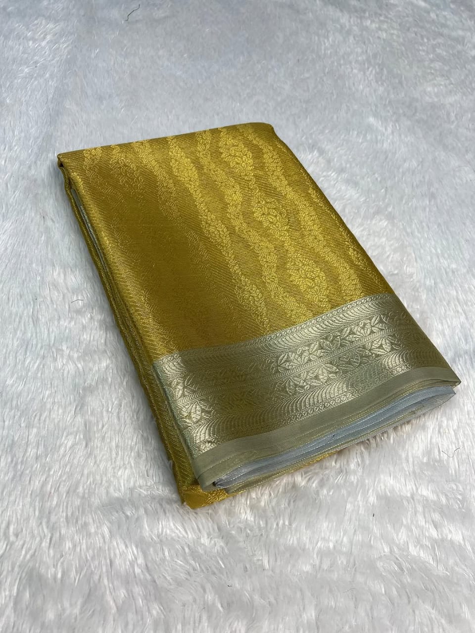 Gold With Silver Premium Banarasi Tissue Silk Saree