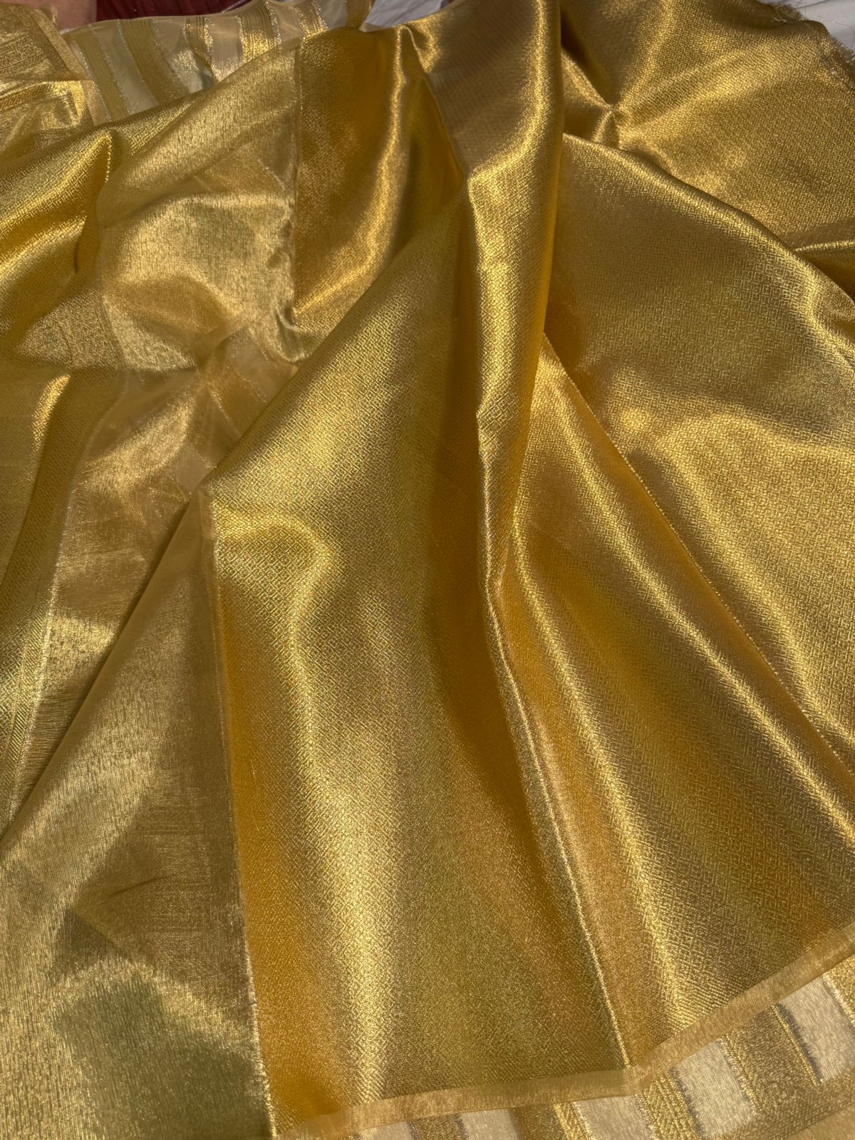 Allover Gold Zari Premium Tissue Silk Designer Saree