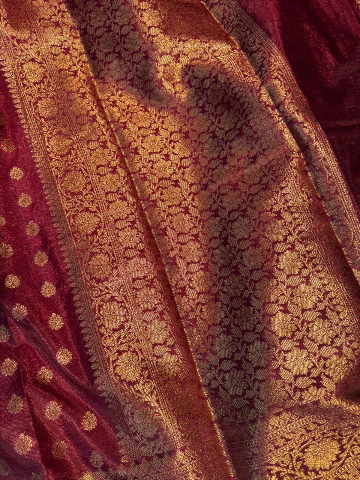 Premium Georgette Silk Saree with Traditional Zari Buti Weave