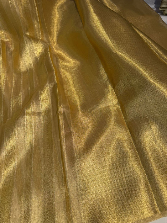 Allover Gold Zari Premium Tissue Silk Designer Saree