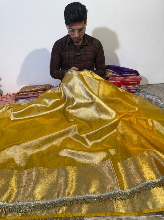 Jahnvi Kapoor Inspired Tissue Silk Saree