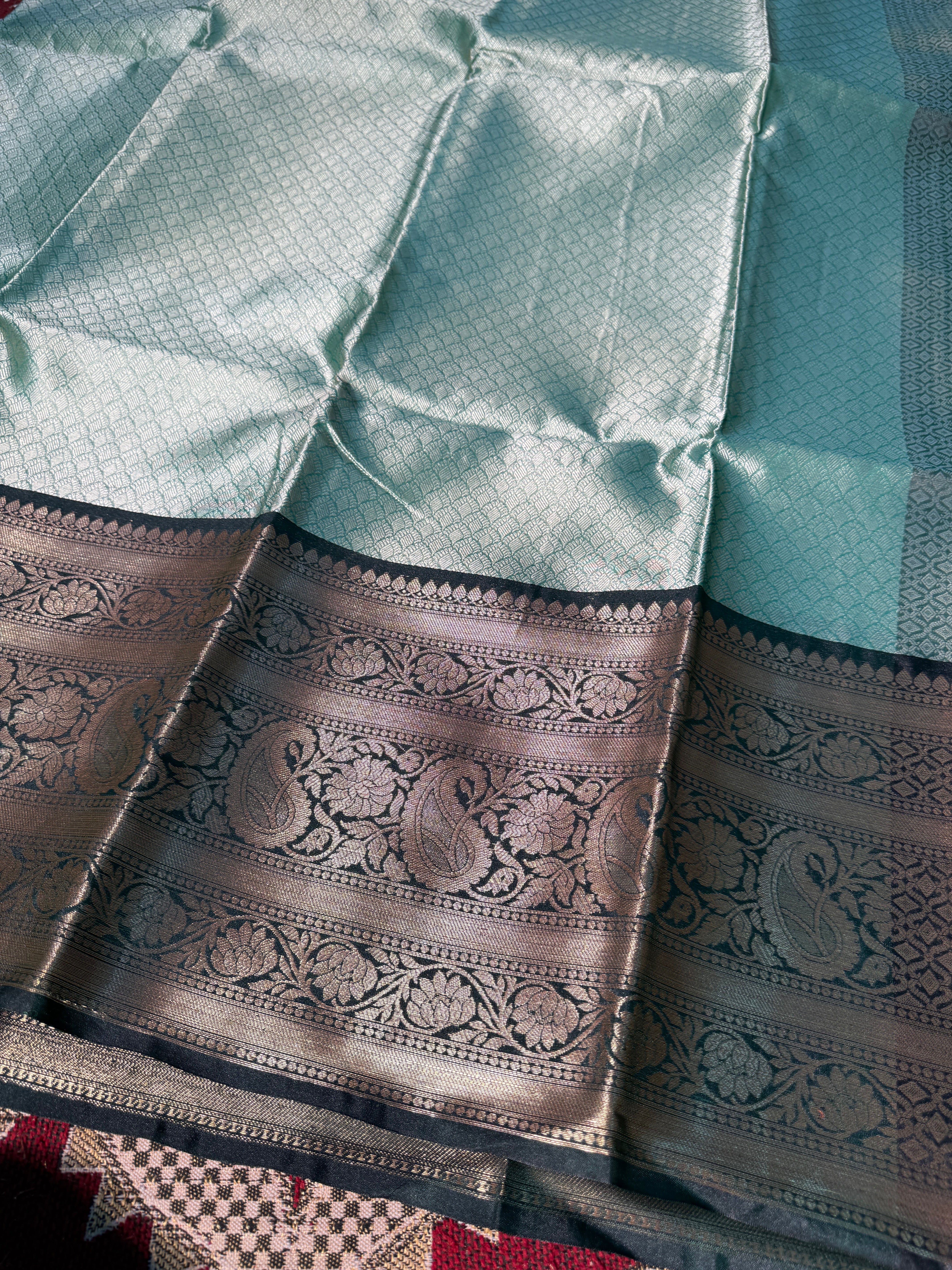 Premium Soft Embossed Kora Muslin Banarasi Saree