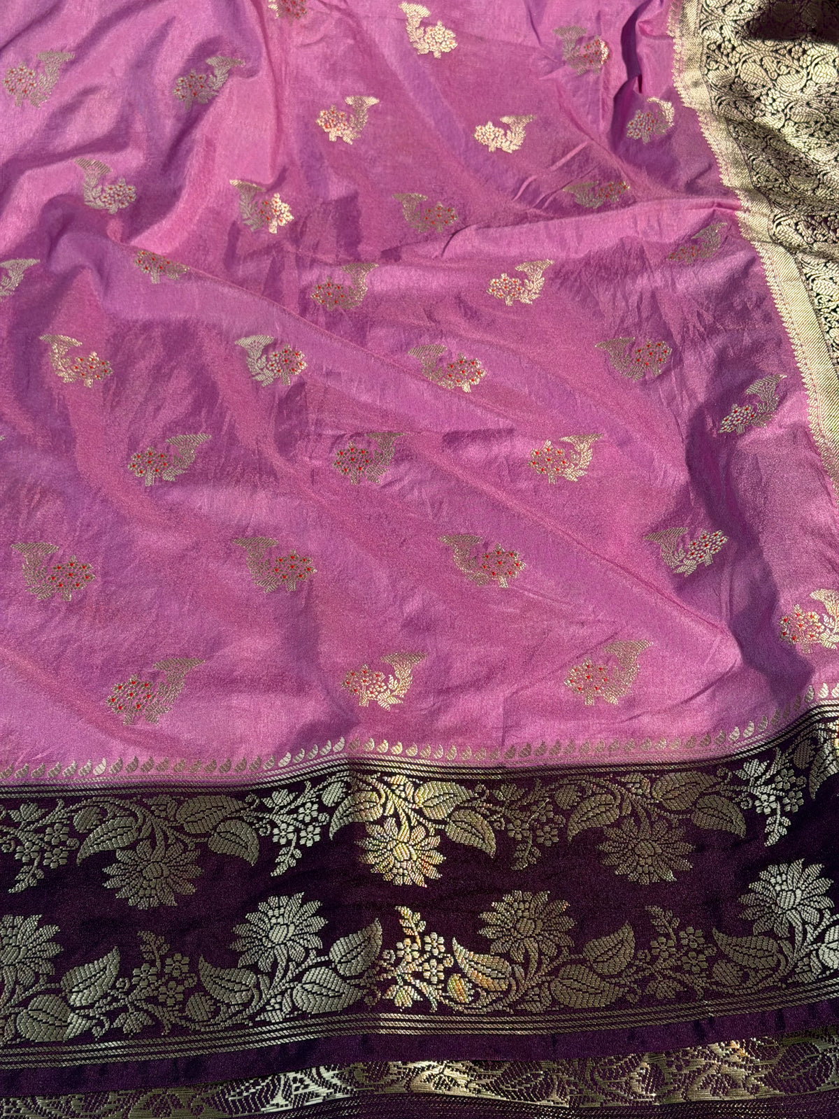 Lavender Purple Premium Chiniya Silk Banarasi Saree